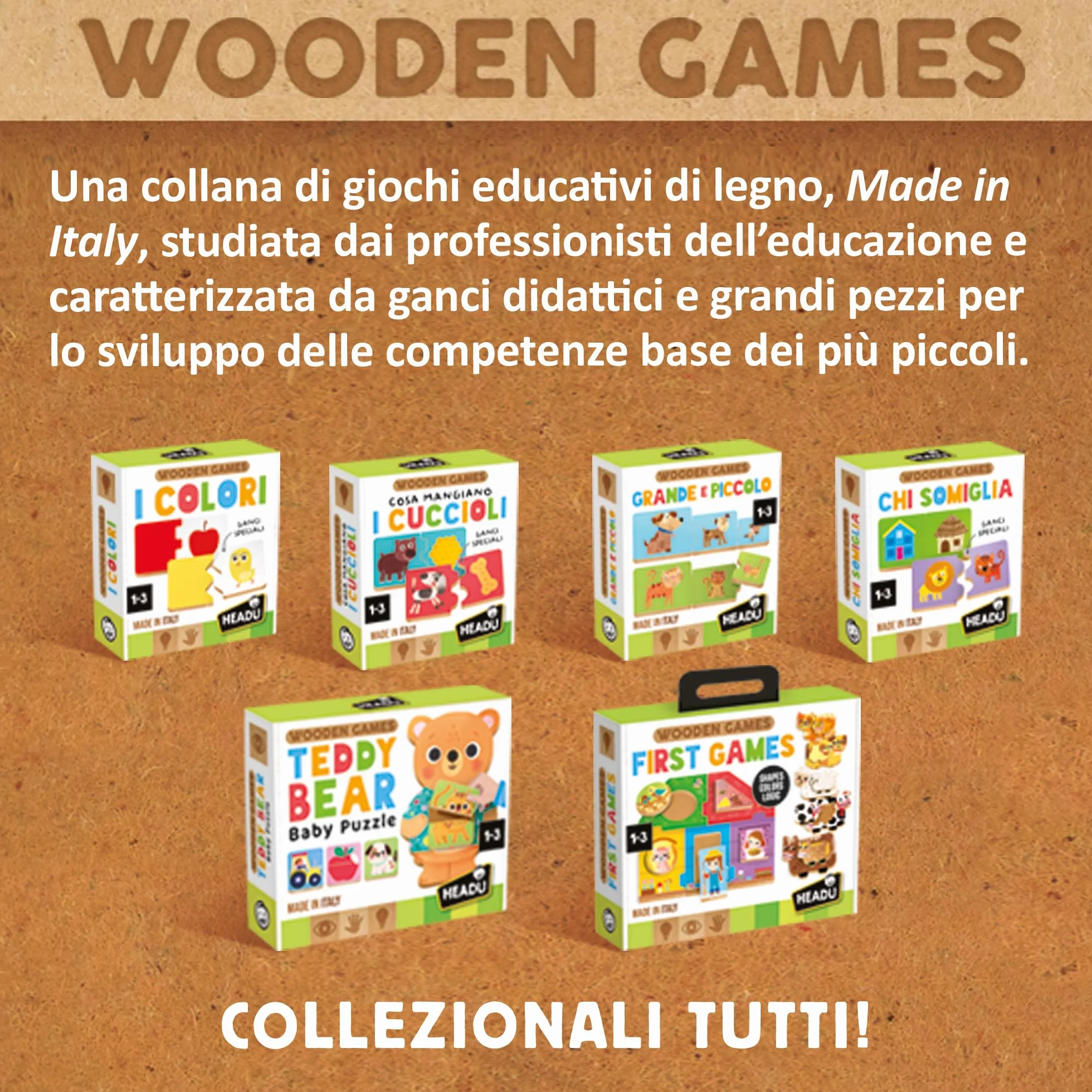 Headu - I Colori - Colori per i piccoli! | Gioco Educativo Bambini 2 3 4 Anni, Gli Unici Giochi in Legno Made in Italy, Attività Divertenti che Stimolano l'apprendimento, Idea Regalo Natale Pasqua