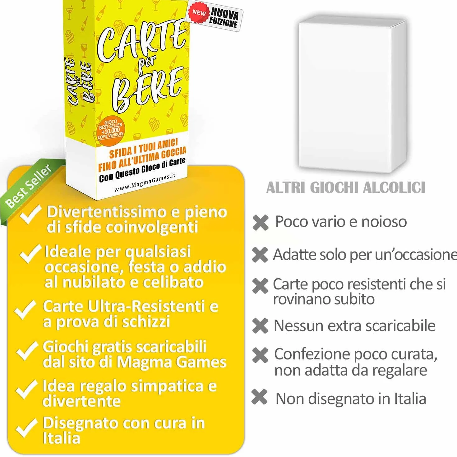 Magma Games | CARTE PER BERE - Giochi da Tavolo Adulti Alcolici - Drinking Game - Regali Simpatici e Divertenti - Idee Regalo per Lei e Lui, per Natale, Amica, Amiche