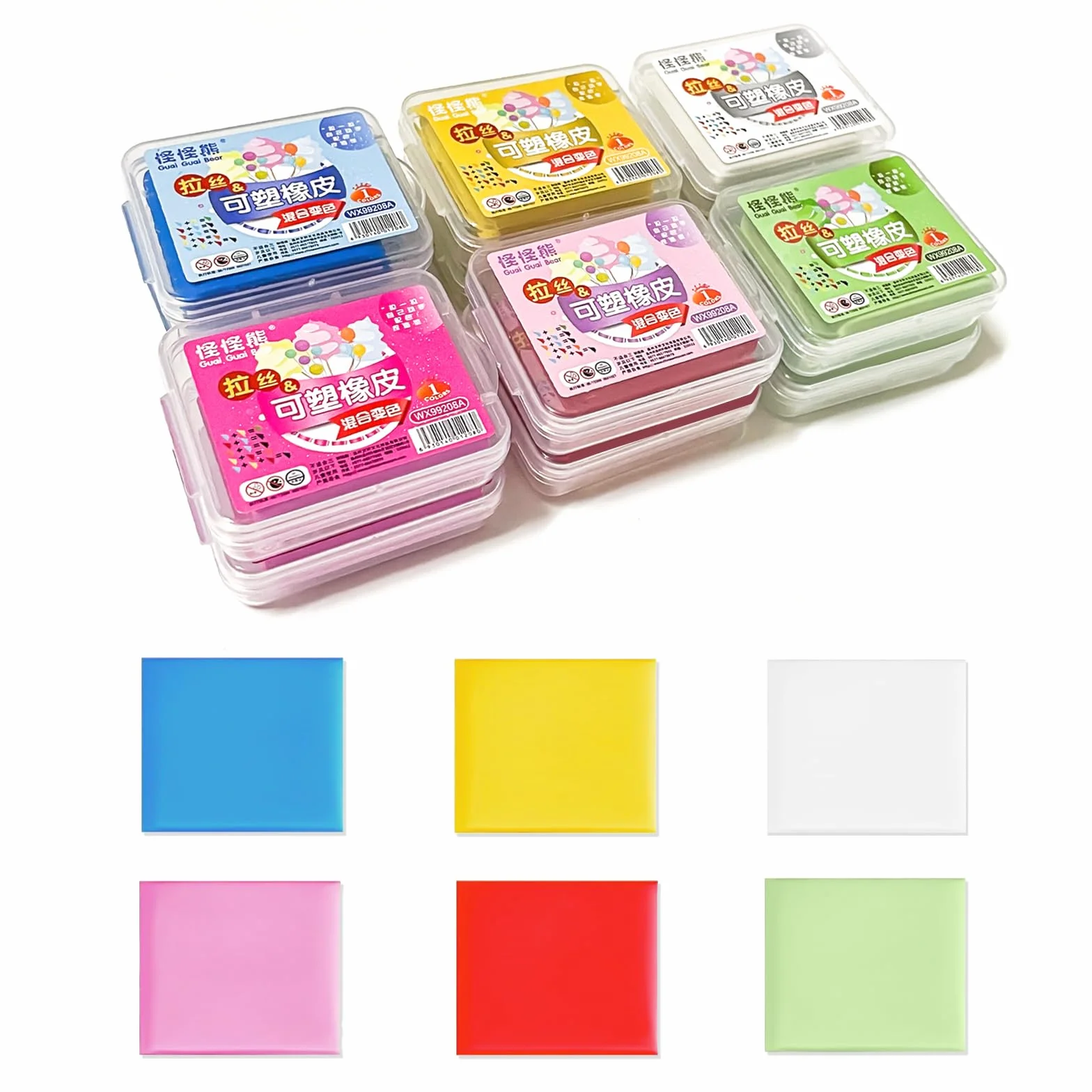 12 Gomme da Cancellare Modellabili,Durevoli Gomme da Cancellare,Multicolore Gomma Matita,Gomma Impastata Morbida in Custodia Trasparente per Artisti, Materiale Scolastico Pittura Colorato
