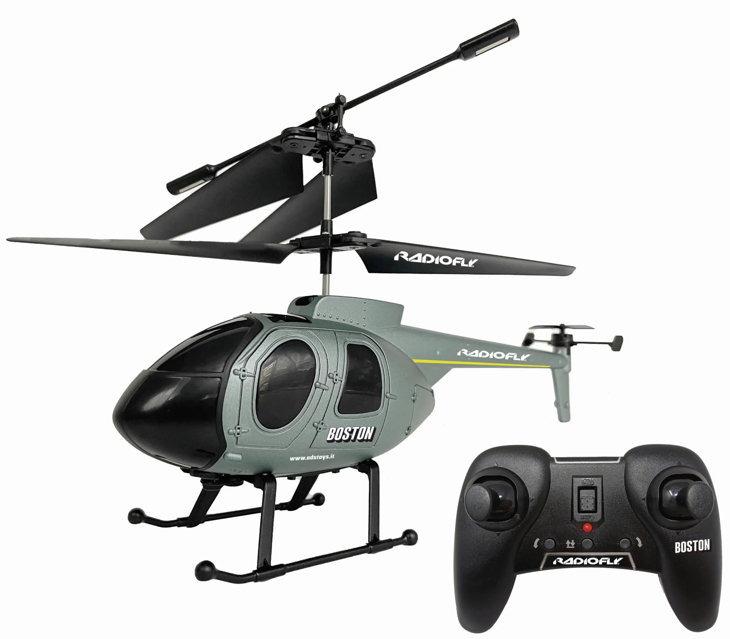 Radiofly - Boston Elicottero RC 2.4 Ghz cm 22, 6 funzioni, fermoposizione, decollo/atterraggio assistiti, TEMPO DI VOLO 10 MINUTI