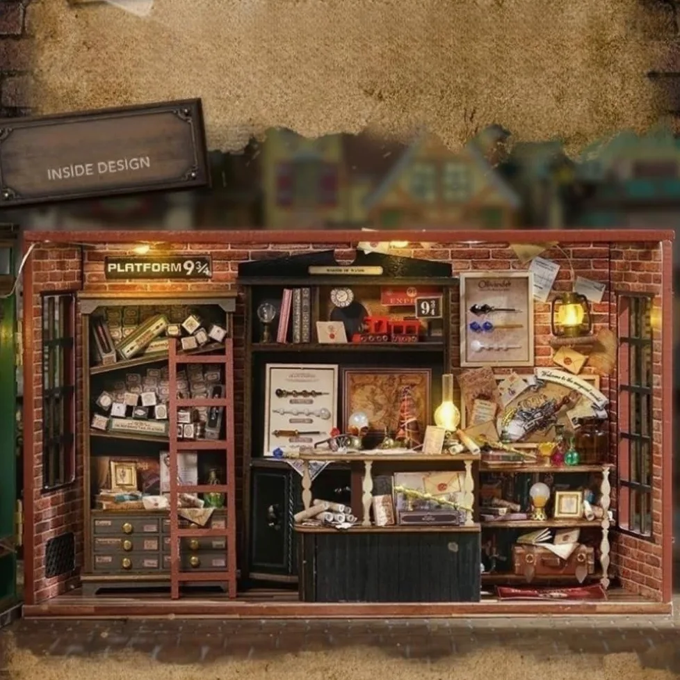 Magic Shop, kit fai da te in miniatura per casa delle bambole fai da te, ornamento creativo, casa delle bambole con luce LED, regalo magico per casa