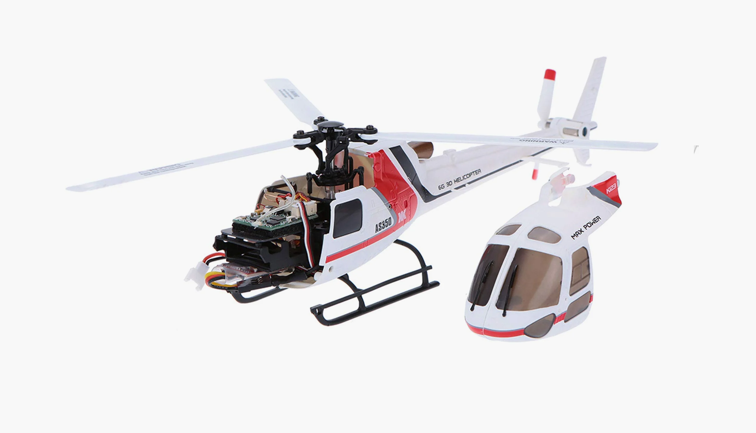 Amewi AS350 RC - Elicottero RtF 700, colore: Rosso/Bianco