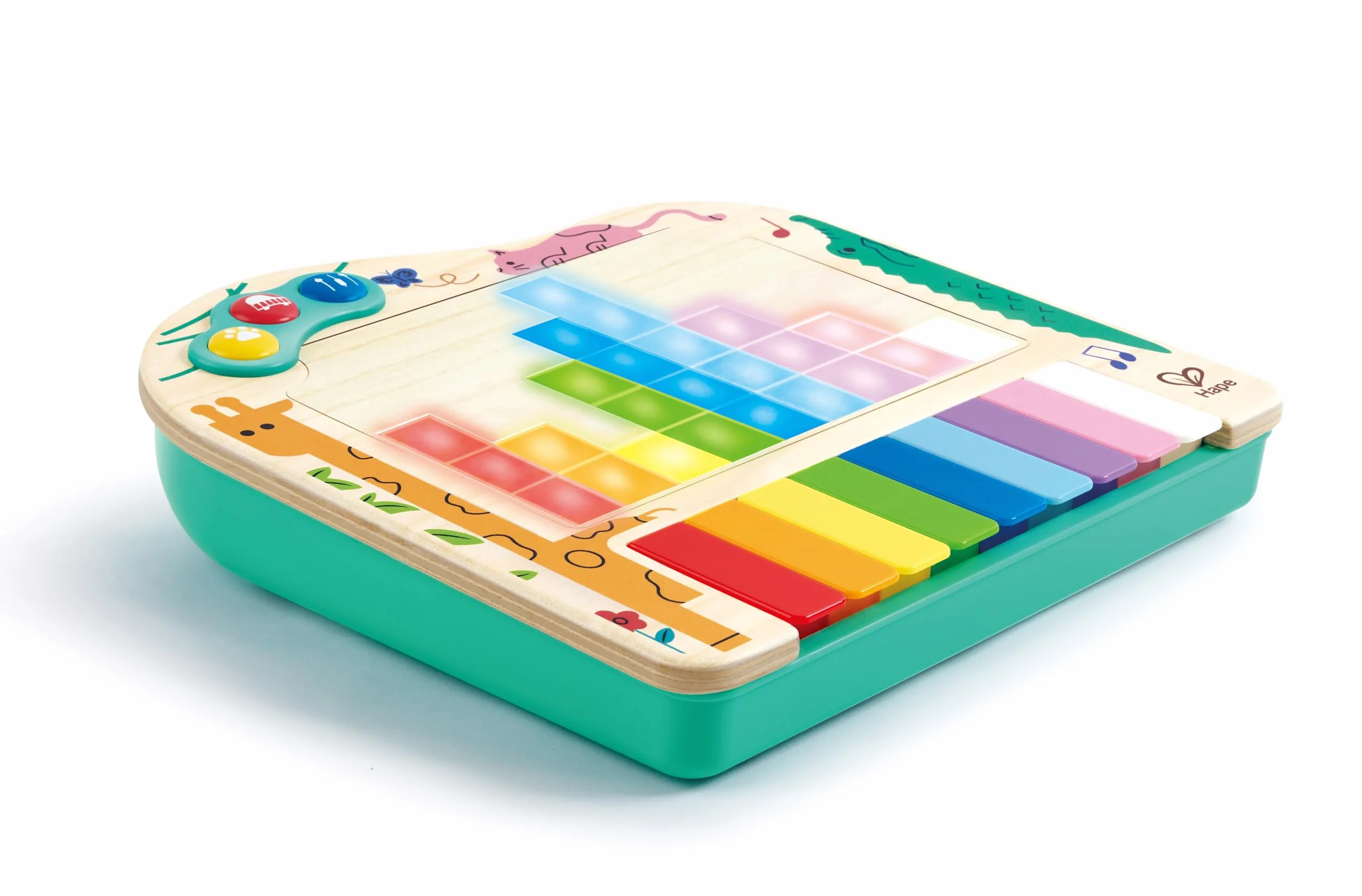Hape Pixel Piano | Pianoforte per bambini in legno | Piano interattivo con luci, suoni e giochi musicali