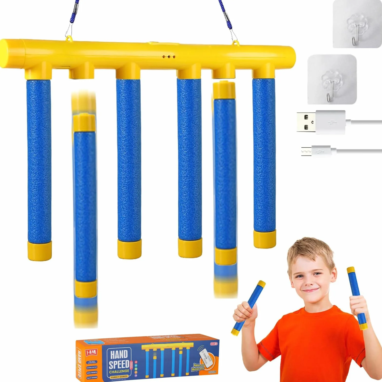 Catching Sticks Game, Divertenti Gioco Riflessi Bastoncini, Giochi di Cattura di Bastoni, 3 Falling Speeds Adjustable, Reaction Training Toy, Gioco di Reazione Catch Sticks, per Bambini Adulti (M2)