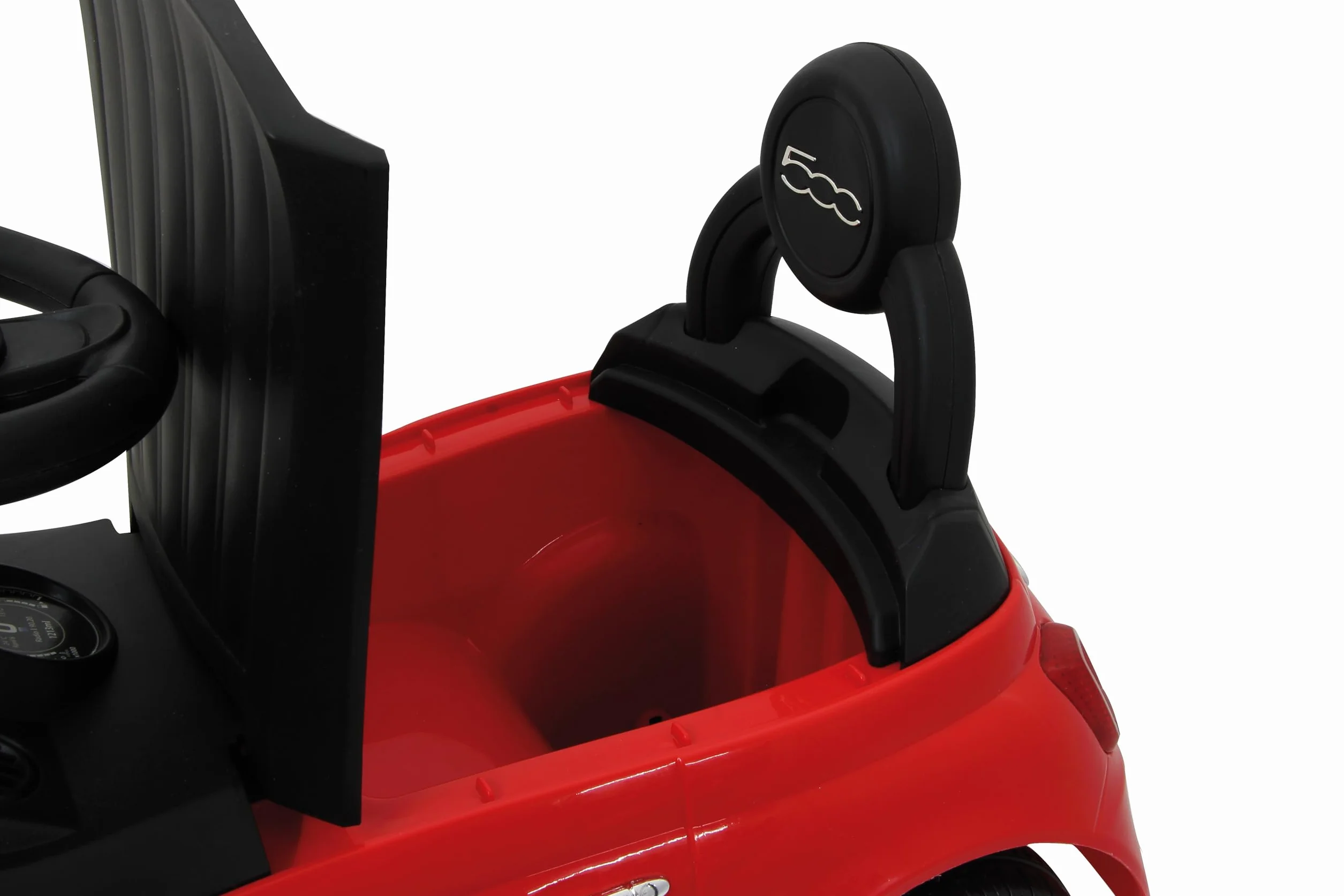 Jamara Push-Car Fiat 500 rosso z bagażnikiem i klaksonem