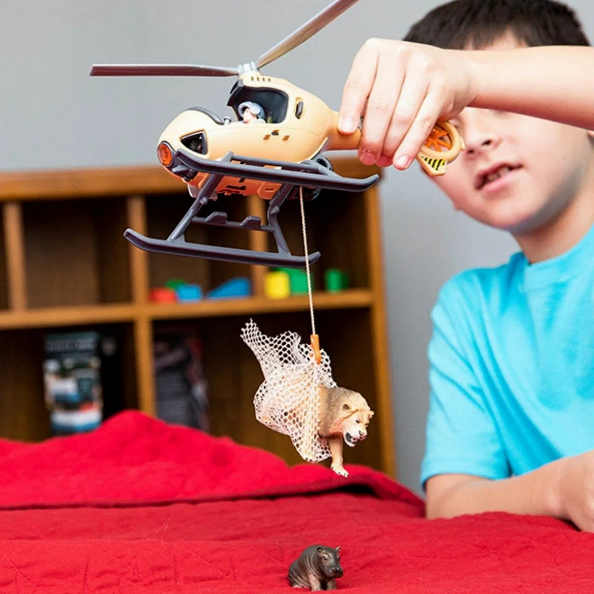 Schleich WILD LIFE | Elicottero per il salvataggio degli animali 42476 | Set da gioco dai 3 anni | set con personaggi, numerose funzioni e tanti accessori | figure realistiche di animali