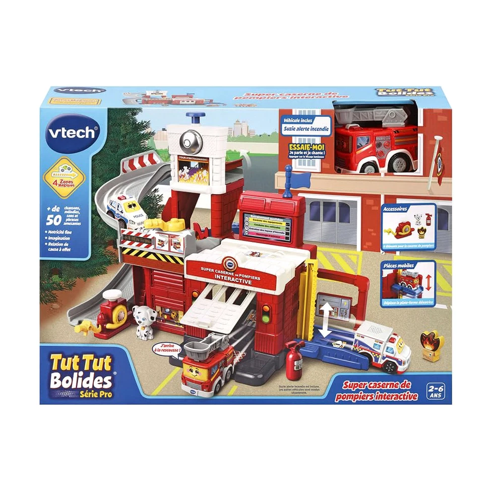 Circuit Vtech Tut Tut Bolides Série Pro Super Caserne de Pompiers Interactive