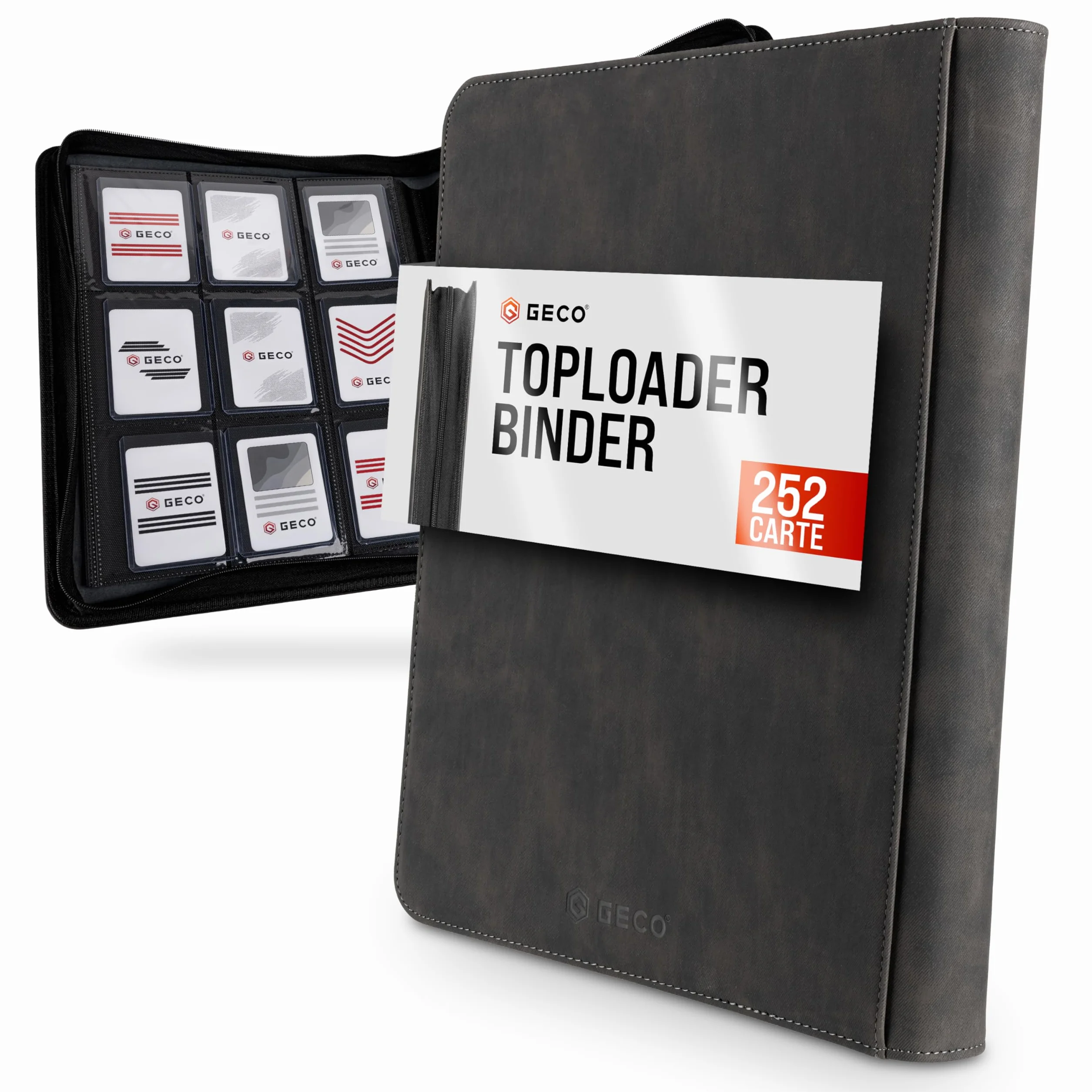 Raccoglitore Toploader - Album Toploader Premium a 9 tasche con 252 scomparti per Toploader standard 3''x4'' - Nero