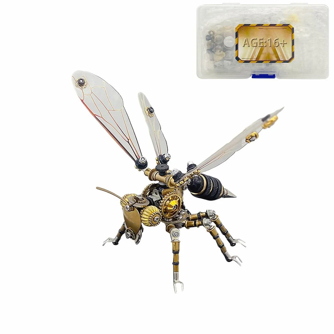 Kisss Set di 300 puzzle in metallo 3D per adulti, motivo: vespa meccanica Steampunk, insetto in metallo, puzzle 3D, decorazione creativa, per bambini e adulti