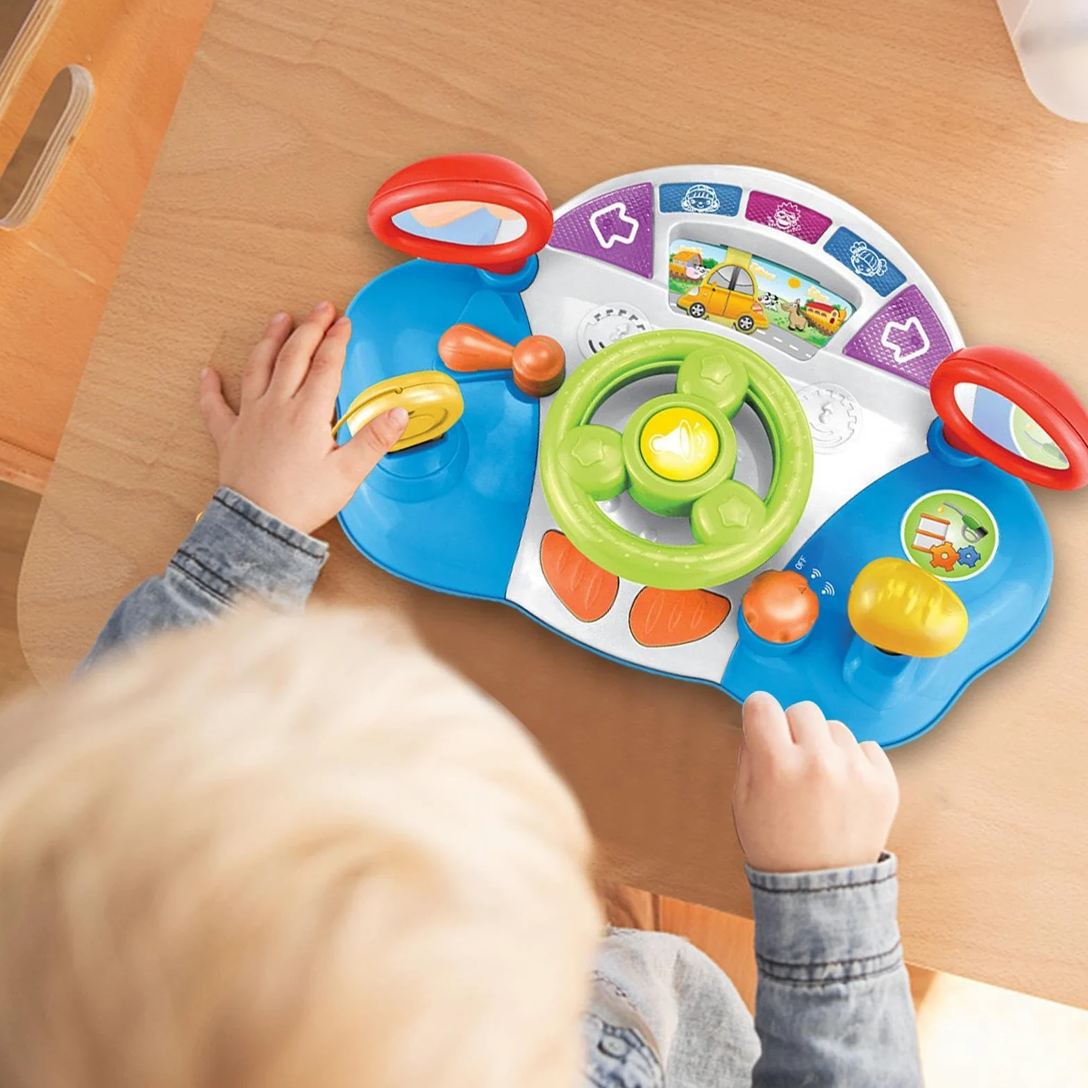 Giocattolo Volante per Bambini, Giocattolo Volante | Controllo del | Volume Regolabile Volante motrice simulato interattivo Divertente | Fingi di Guidare i Giocattoli del Sedile, i Giocattoli