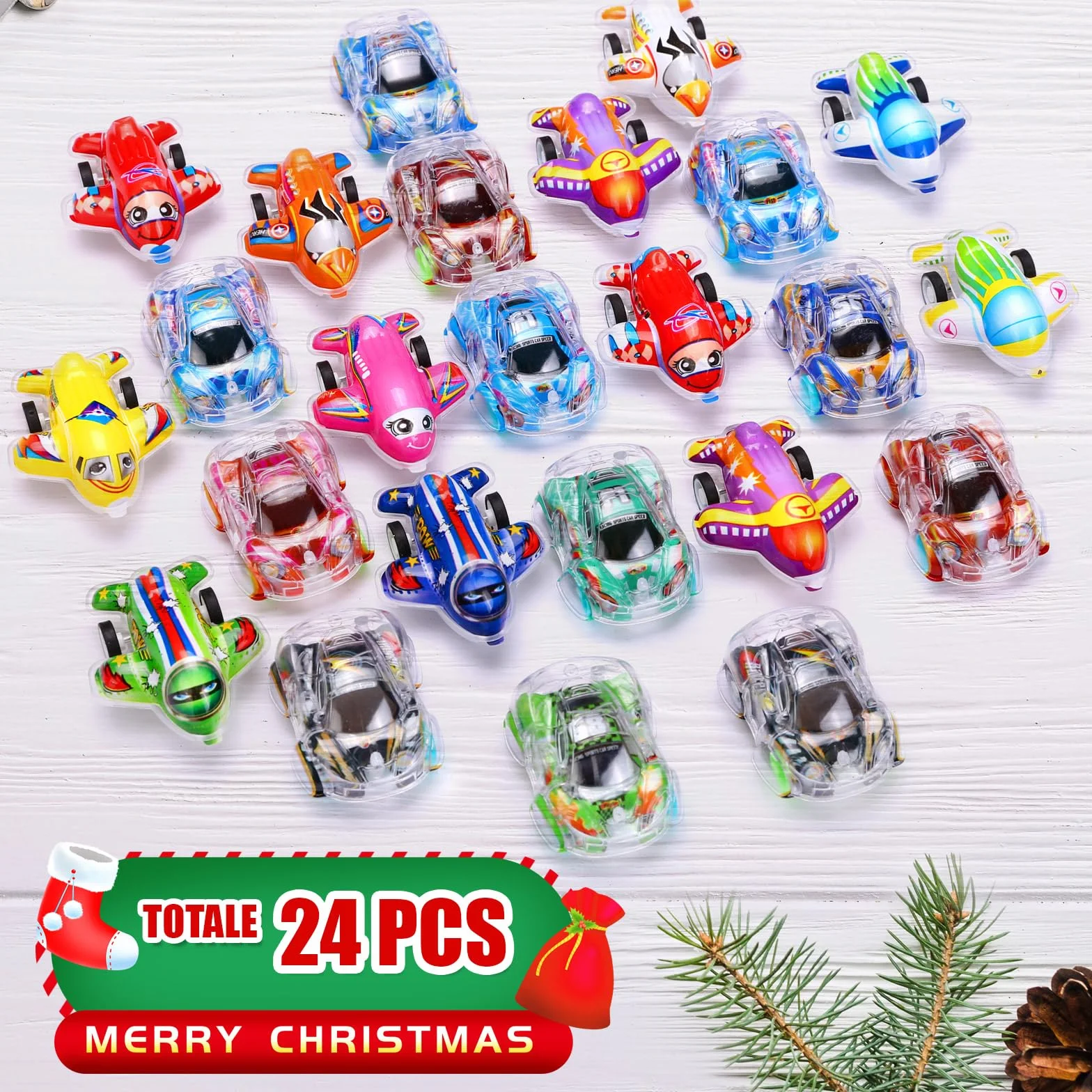 LIHAO Calendario dell'Avvento Bambino 24pz Macchinine Giocattolo Bambini Regalo di Natale per Ragazzi Ragazze Bambini