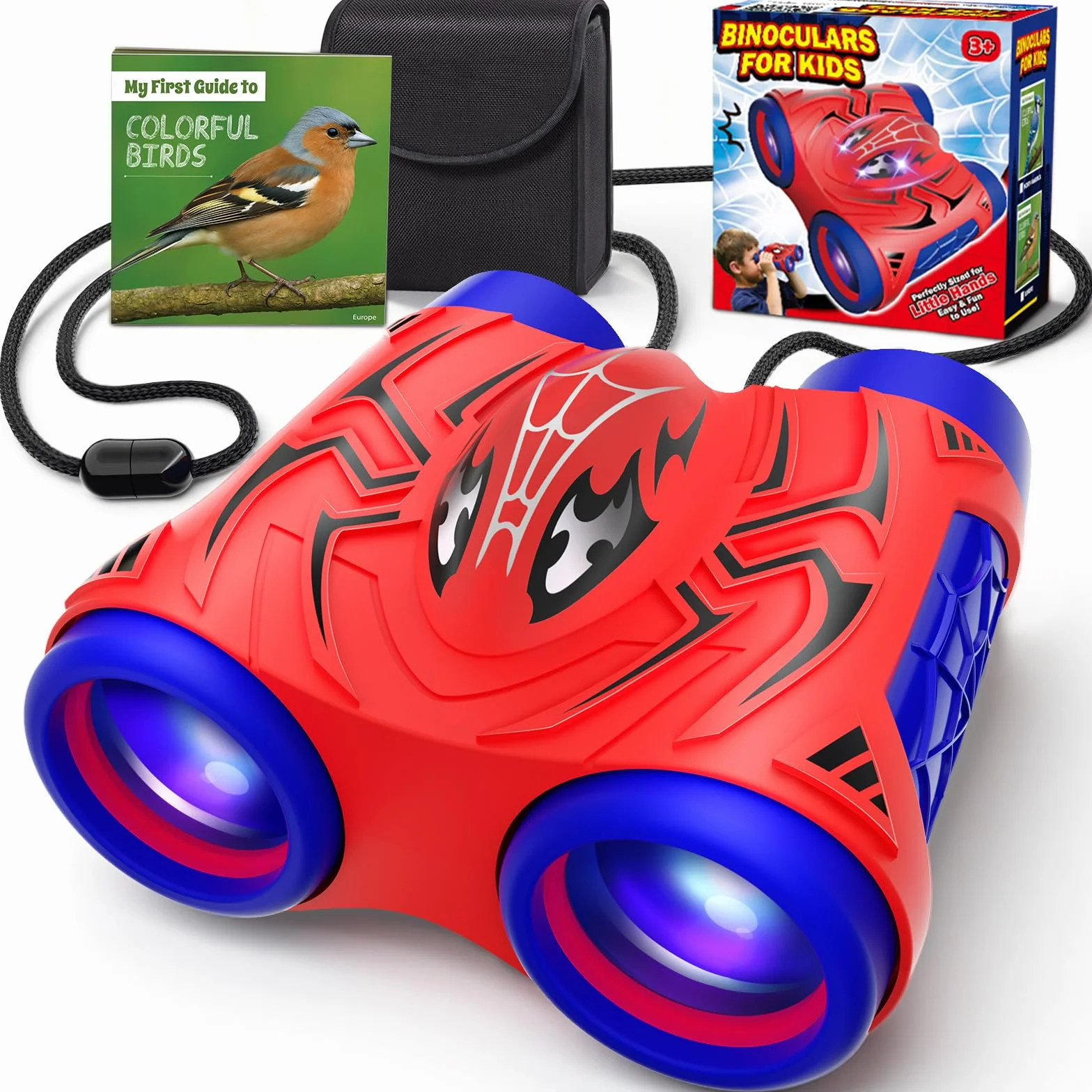 Binocolo Bambini con Bussola e Guida Uccelli, Binocoli Regalo Bambino Gioco Bimbo 3 4 5 6 7 8 9 Giochi Esterno Giardino Bambini Giocattoli Bambino 3-12 Anni Maschio Compleanno Pasqua Regalos