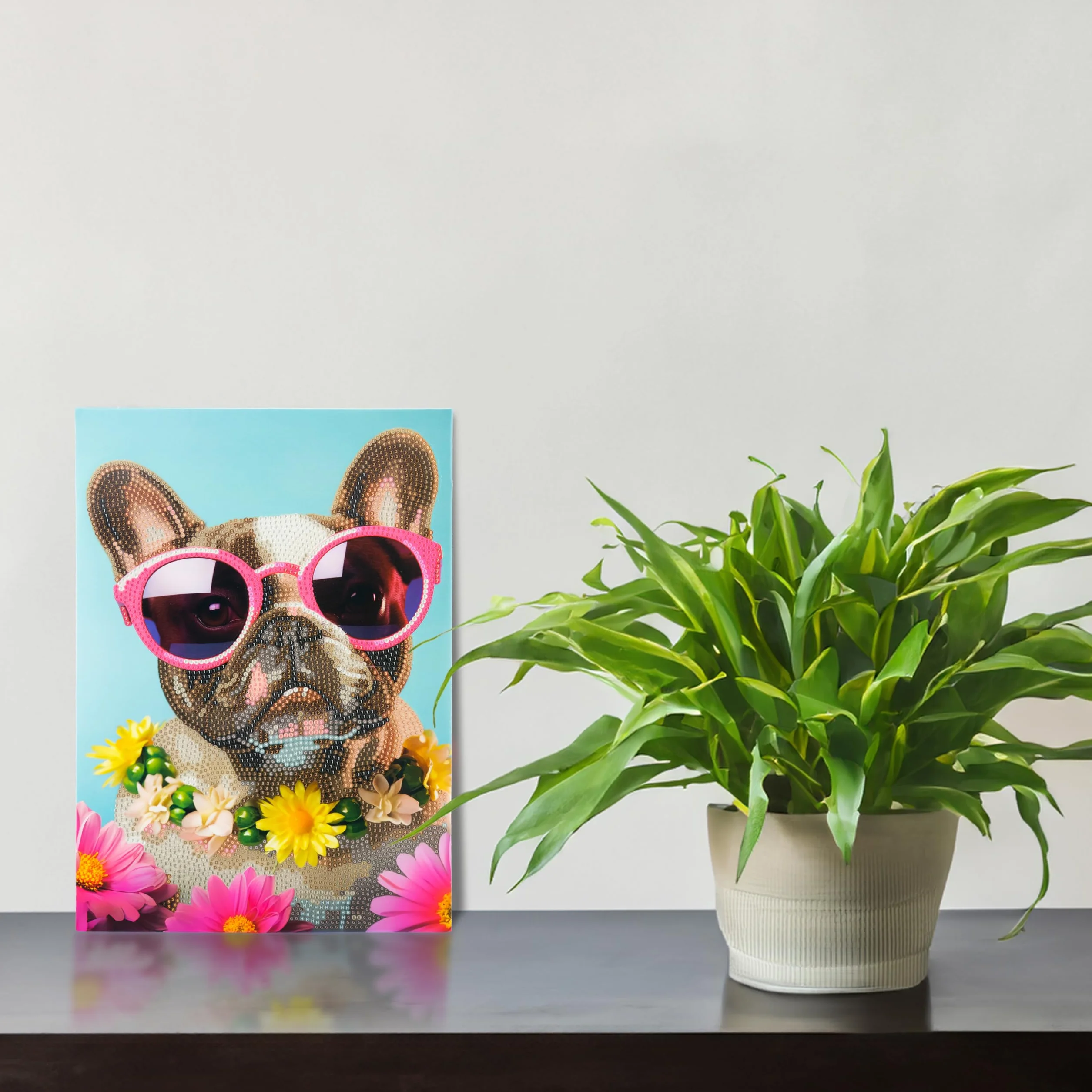 DIAMANTINY Level Up - Nice Group Creative Art, Diamond Painting Kit crea il mosaico, PETS, Carlino