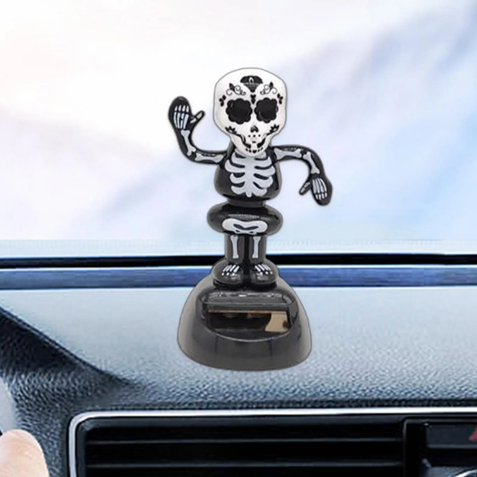 Generico Scheletro Di Auto Ad Energia Solare - Ornamento Di Scheletro Per Cruscotto 'auto | Figure Danzanti Solari | Giocattoli Per Cruscotto Auto In Movimento