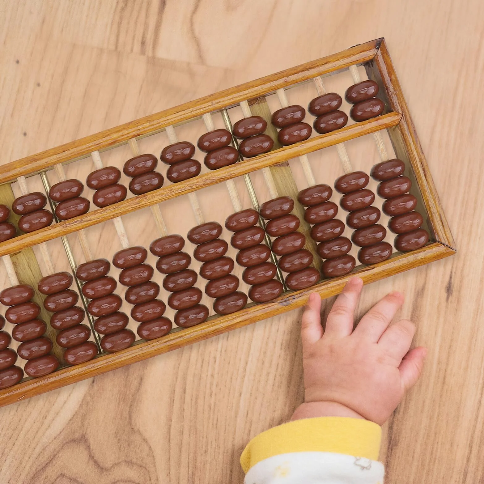 VICASKY Abaco Aritmetico Mentale per Bambini, 13 Aste in Legno Massello | Abaco Scuola Primaria, Design a 13 Aste per Allenamento del Calcolo Mentale, Finitura Levigata Angoli Arrotondati
