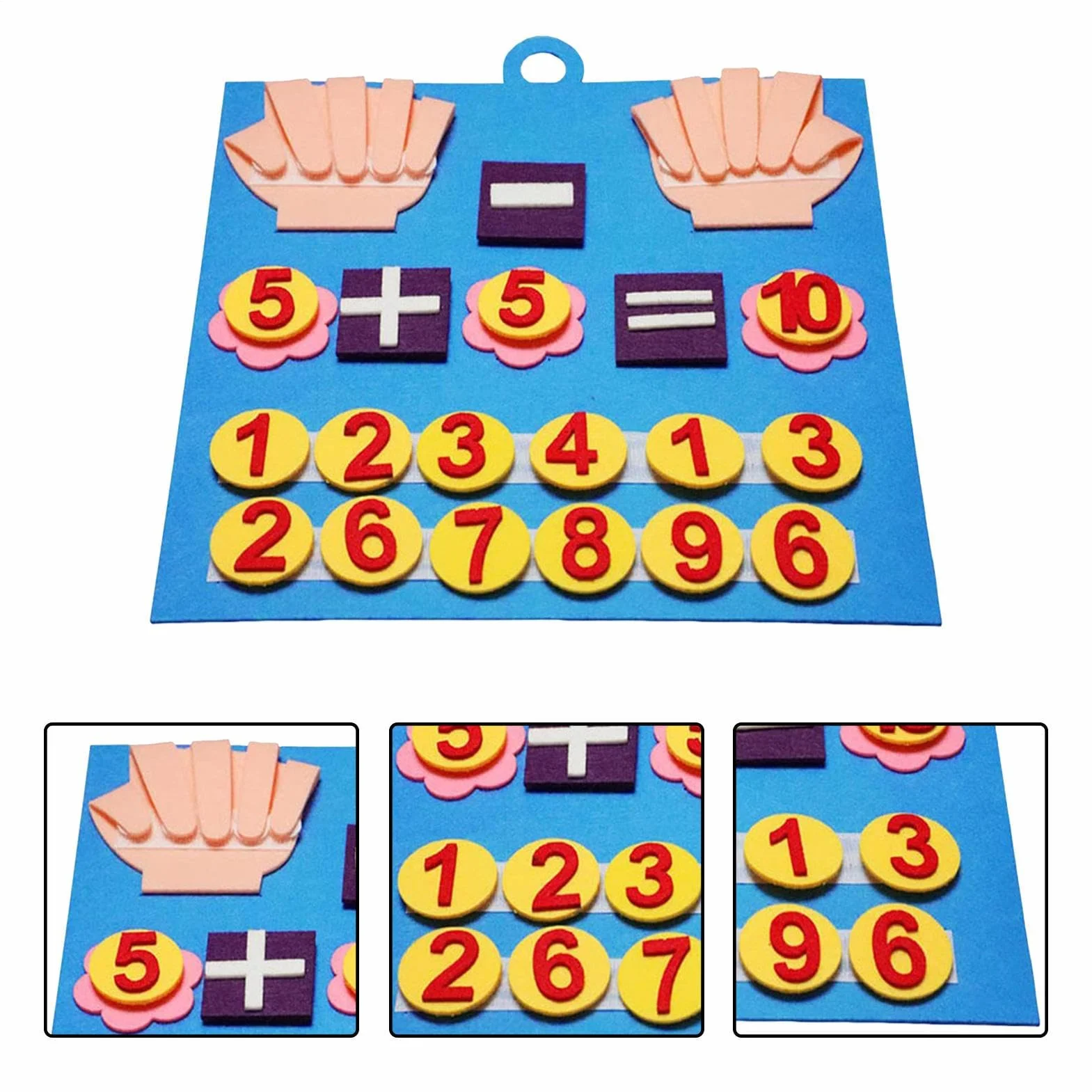 Giocattolo con i numeri - Imparare i numeri Tabellone in feltro per dita, manipolatori pr la scuola materna, Manipolatori matematici prescolari per l'educazione precoce, Addizioni e sottrazioni, Asil