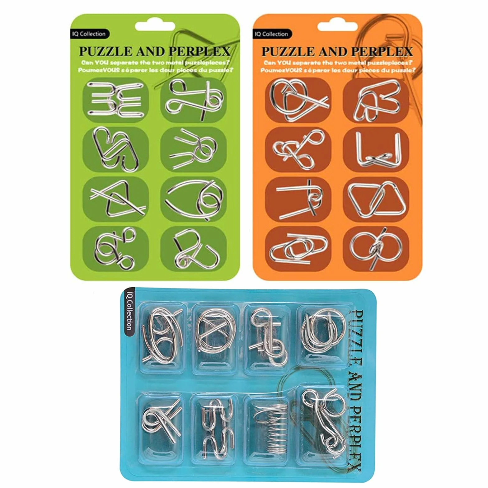 24 Pezzi Metallo Rompicapo Set, Puzzle Giocattolo Educativo IQ Test per Adulti