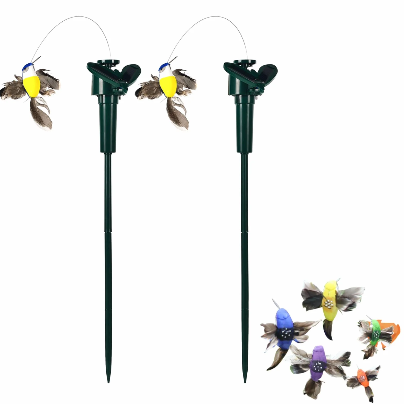 Farfalla Giardino, 2pcs Solare/Batteria Volante Fluttering Colibrì Farfalla Simulazione Uccello Patio Decorazione (colore casuale)