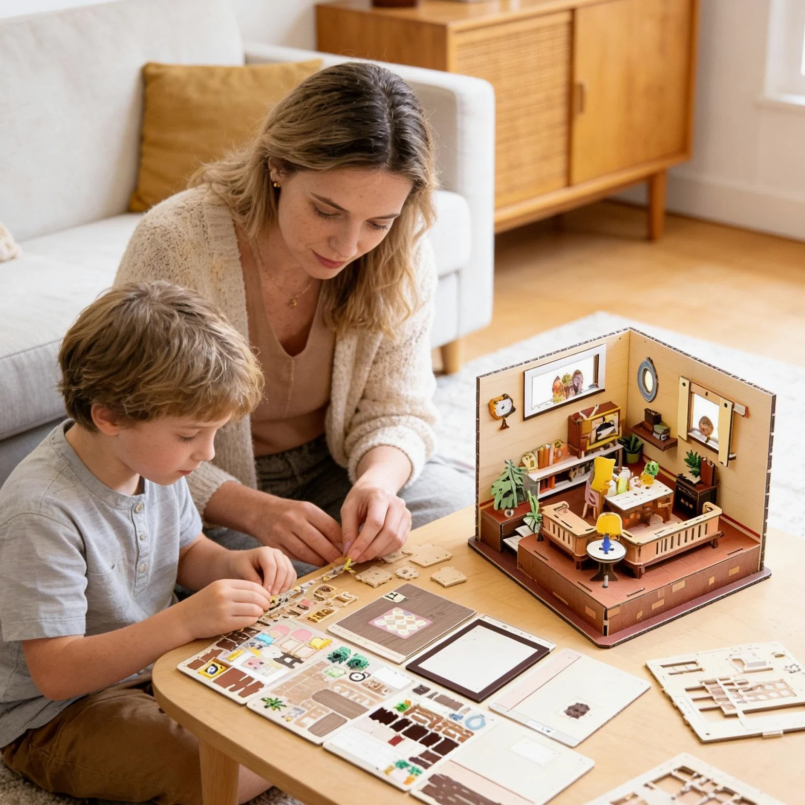 Puzzle da costruzione 3D in legno, esperienza coinvolgente per rilassarsi in famiglia, puzzle 3D in miniatura per bambini, adolescenti, ragazze e ragazzi