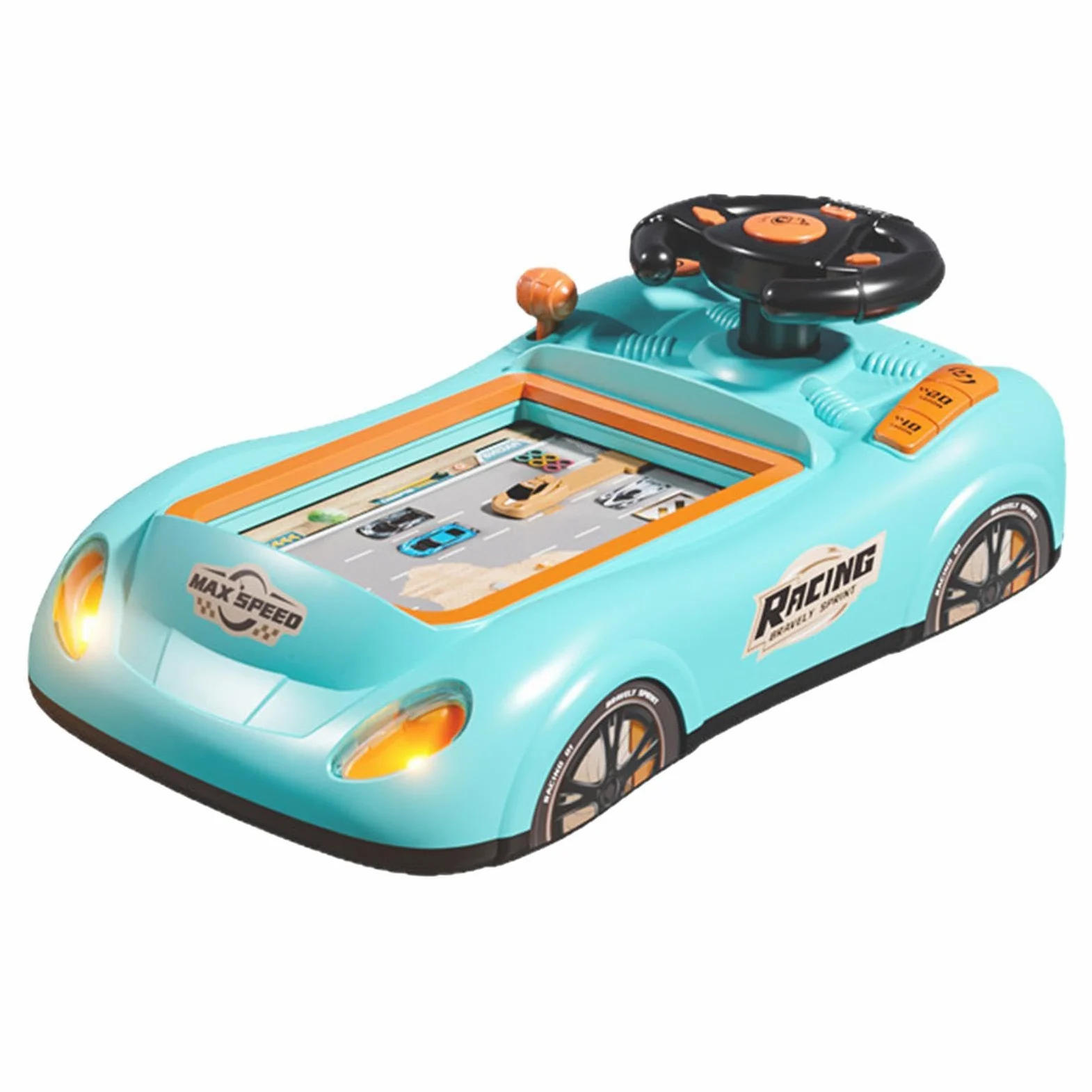 Volante Giocattolo da Corsa, Gioco di Competizione per Bambini, Simulazione educativa per Bambini dai 3 Anni con Musica
