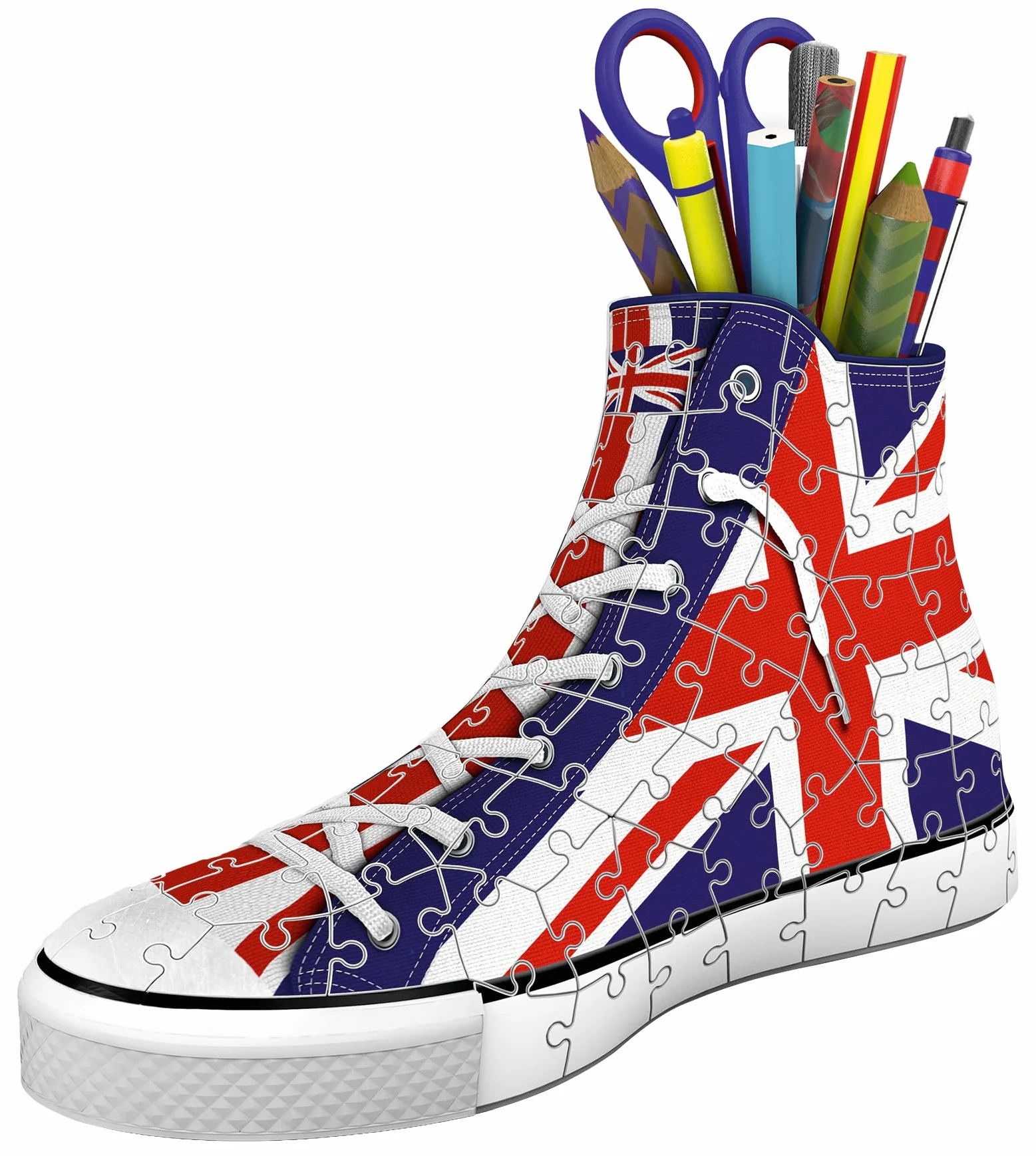 Ravensburger - Puzzle 3d Portapenne Sneaker Union Jack | Puzzle 3d Bambini A Partire Dagli 8 Anni | Modellismo Da Costruire Bambini Di 112 Pezzi | Regalo Bambino 8 Anni E Più