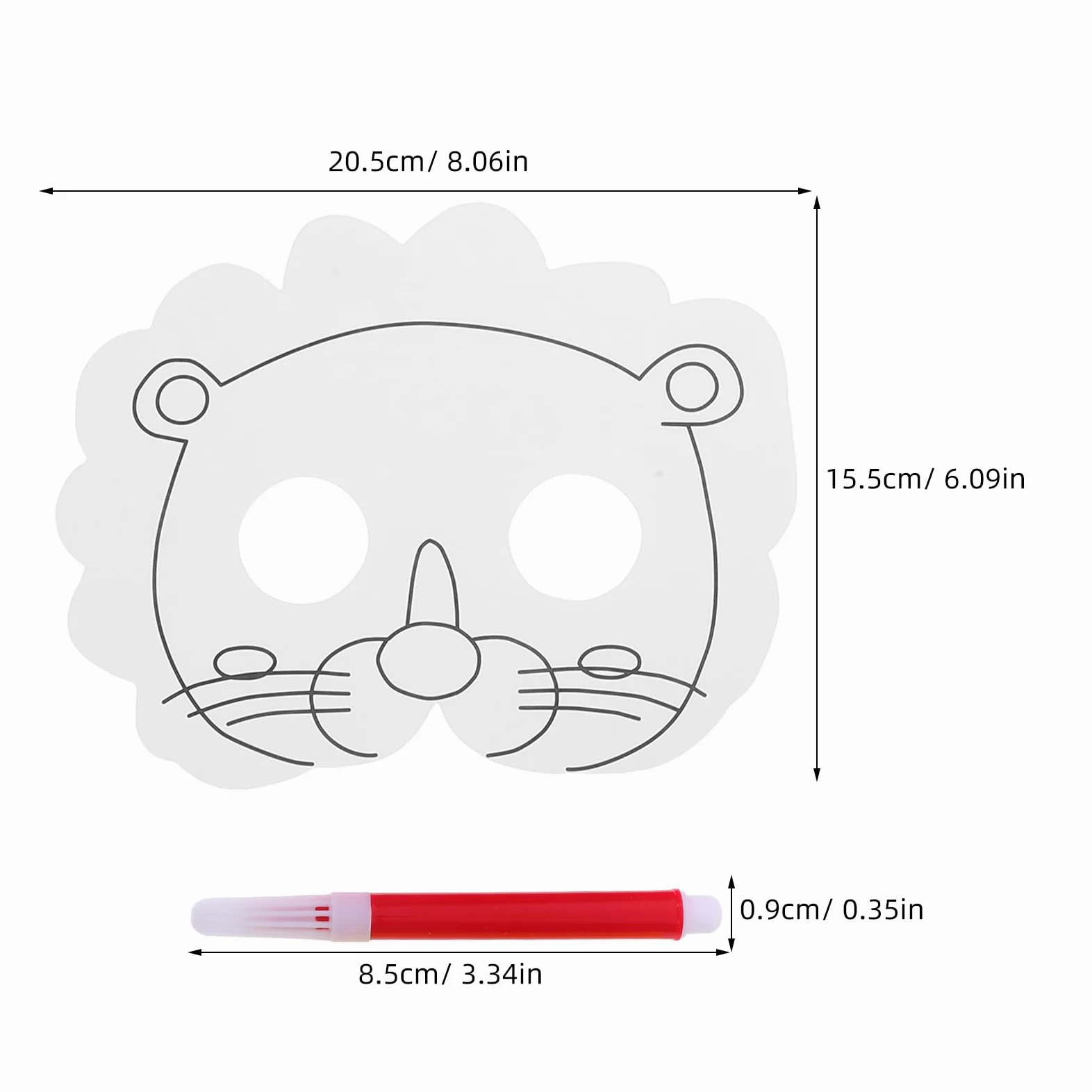 BESTonZON Maschere di Carta Bianche per Animali Maschere da Dipingere per Ragazzo Ragazza e Adulti Kit di Artigianato Artistico per Feste di Compleanno Feste Tema e Cosplay