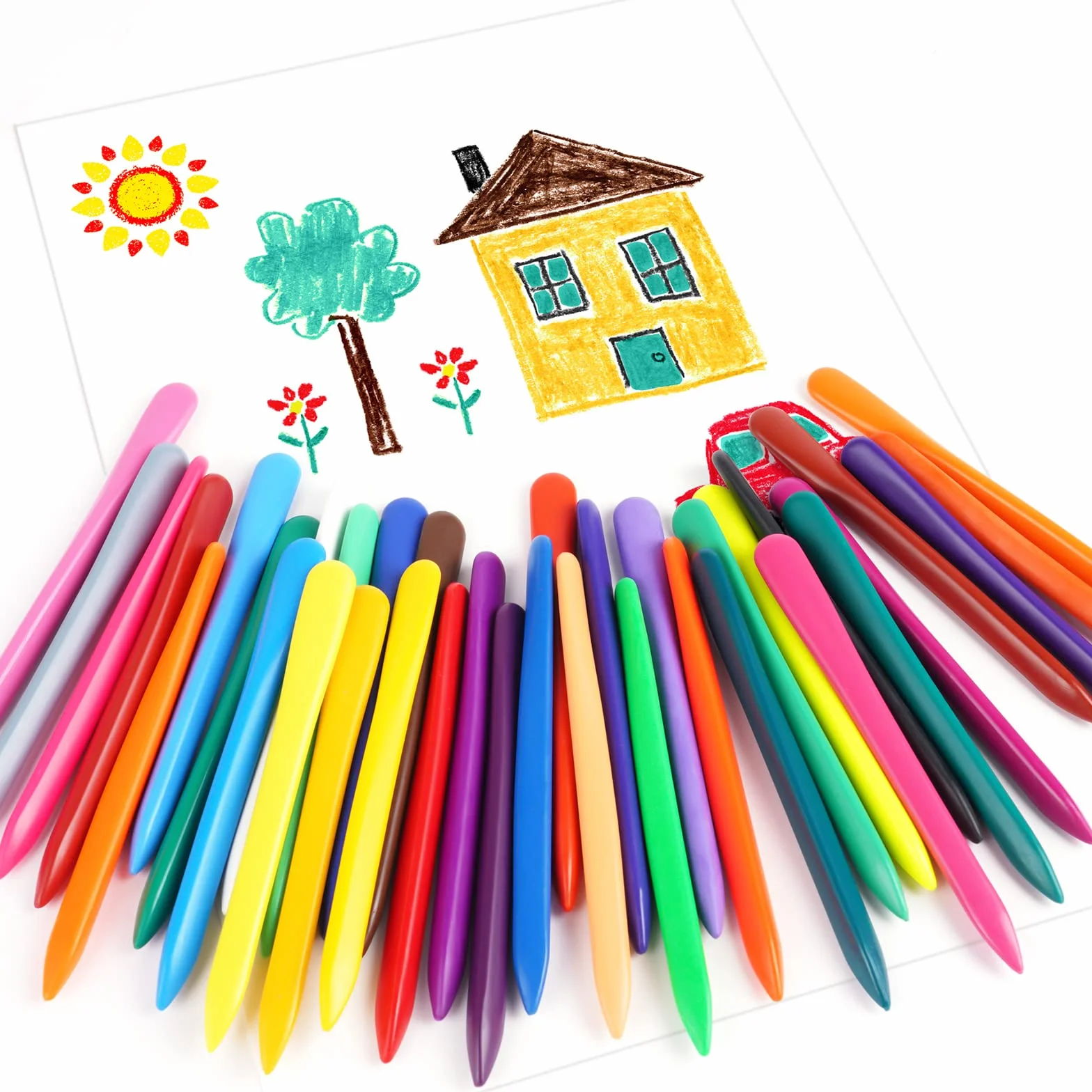 Aolso Pastelli per Bambini Lavabile, 36 Pezzi Pastelli Colorati, Pastelli di Plastica Easy Grip per Bambini, Adatto per Cancelleria Scuola Creativo, Regali Festa Compleanno
