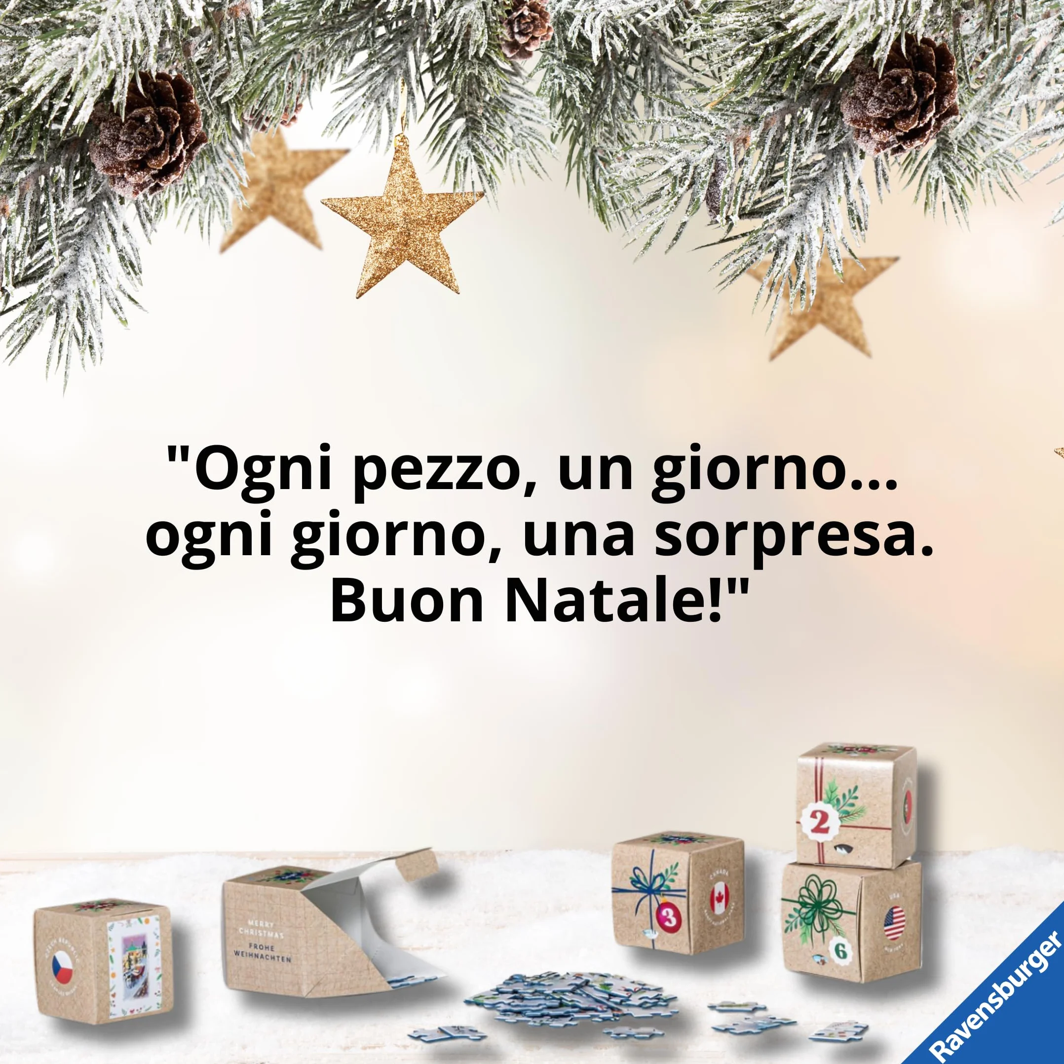 Ravensburger - Calendario Avvento Puzzle | Calendario Avvento Puzzle 2025 24x54 Pezzi | Calendario Dell'avvento Bambini e Adulti | Puzzles Ravensburger | Regali Natale