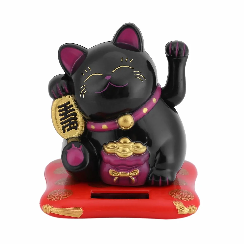 Haofy Statua Maneki Neko con Movimento Solare per Casa Ufficio Auto Adatto a Tutti gli Ambienti Interni Decorazione Regalo