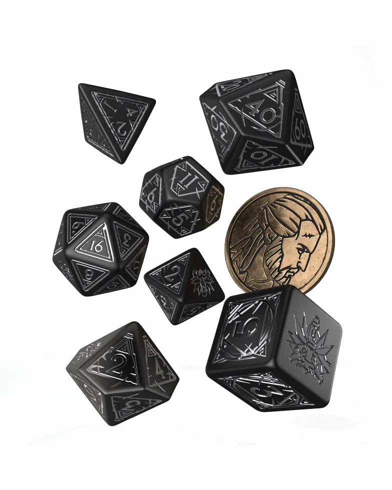 swge04 - set 7 dadi - the witcher geralt - silver sword