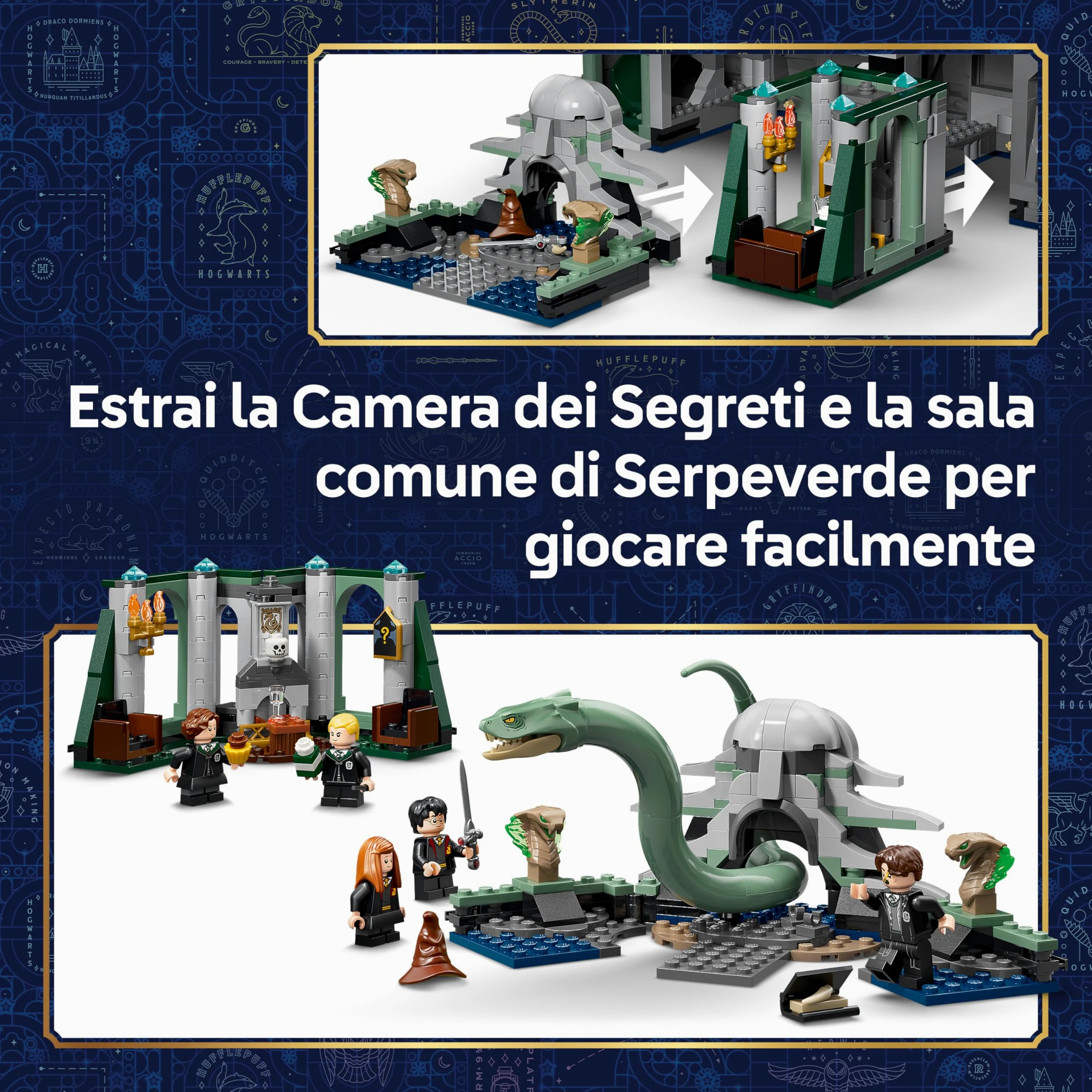 LEGO Harry Potter Castello di Hogwarts: Ala Est Giocattolo - Modello in Miniatura con 13 Minifigure e Patronus da Collezione - Decorazione Cameretta - Regalo per Bambine e Bambini da 10 Anni - 76473