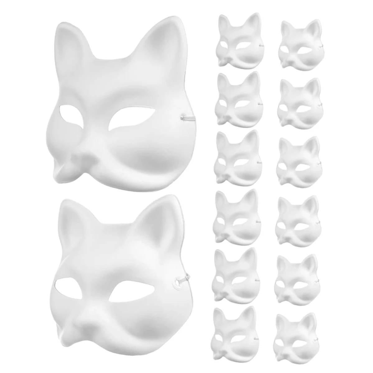 Milisten 16 Maschere Animali da Dipingere in Pasta Maschere Vuote Volpe e per DIY Feste Halloween e Progetti Artistici Gruppo