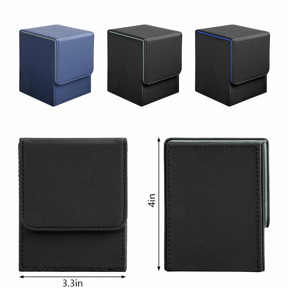 Aolso Deck Box,Magnetic Flip Deck Box Magic con Capacità di 100 Cartes Collezionabili,Scatola Porta Carte per Carte da Collezione MTG,TCG,Yugioh,Commander-Nero/Grigio