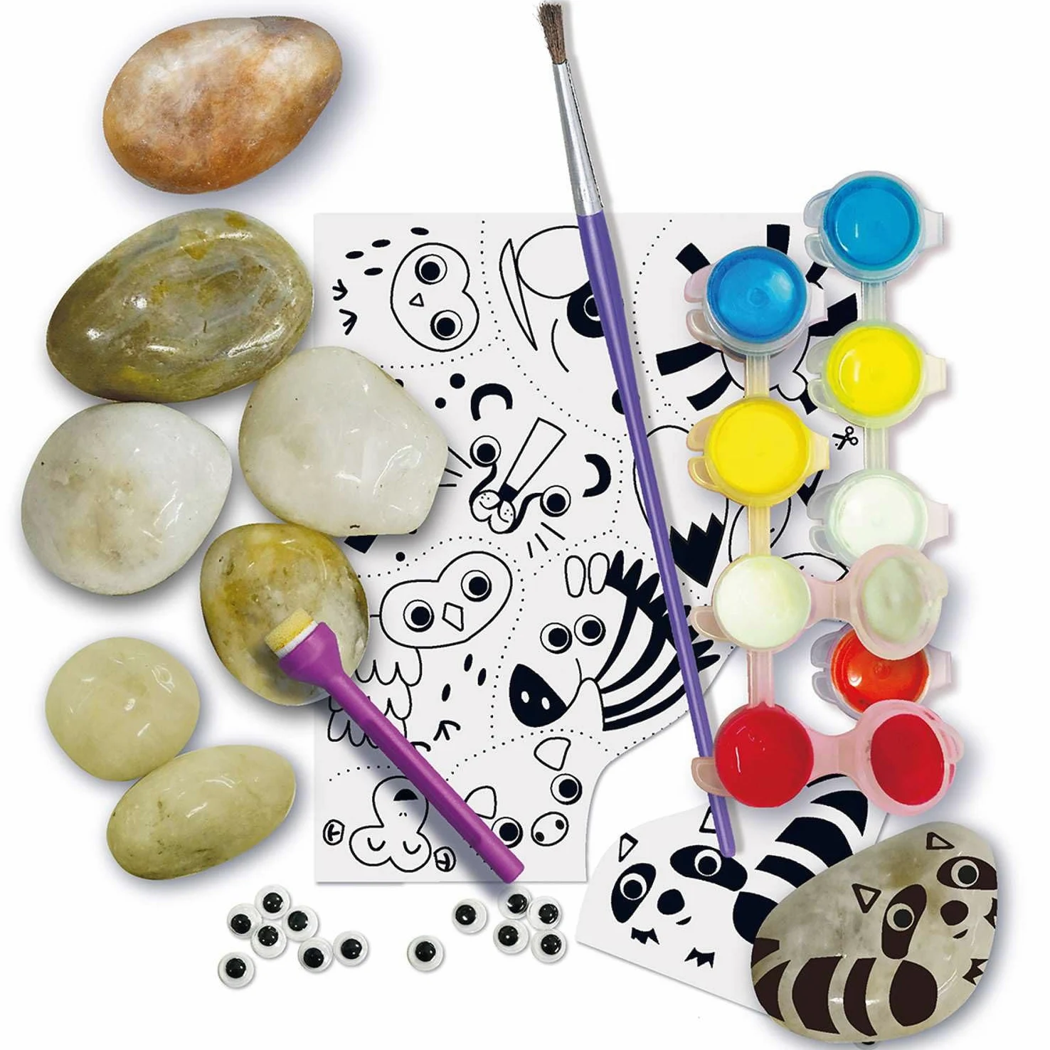 4M 404756 KidzMaker Paint Your Own Garden Rock, Multi Colour
