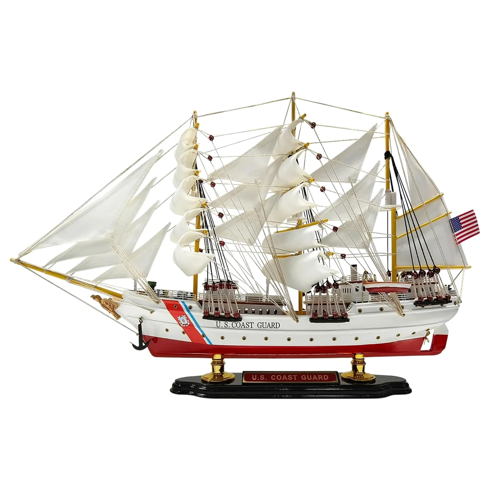 YLME Modello di Nave in Legno Guardia Costiera nessun Montaggio richiesto | Decorazioni nautiche per casa e ufficio regalo da collezione a tema marittimo per gli amanti delle navi.