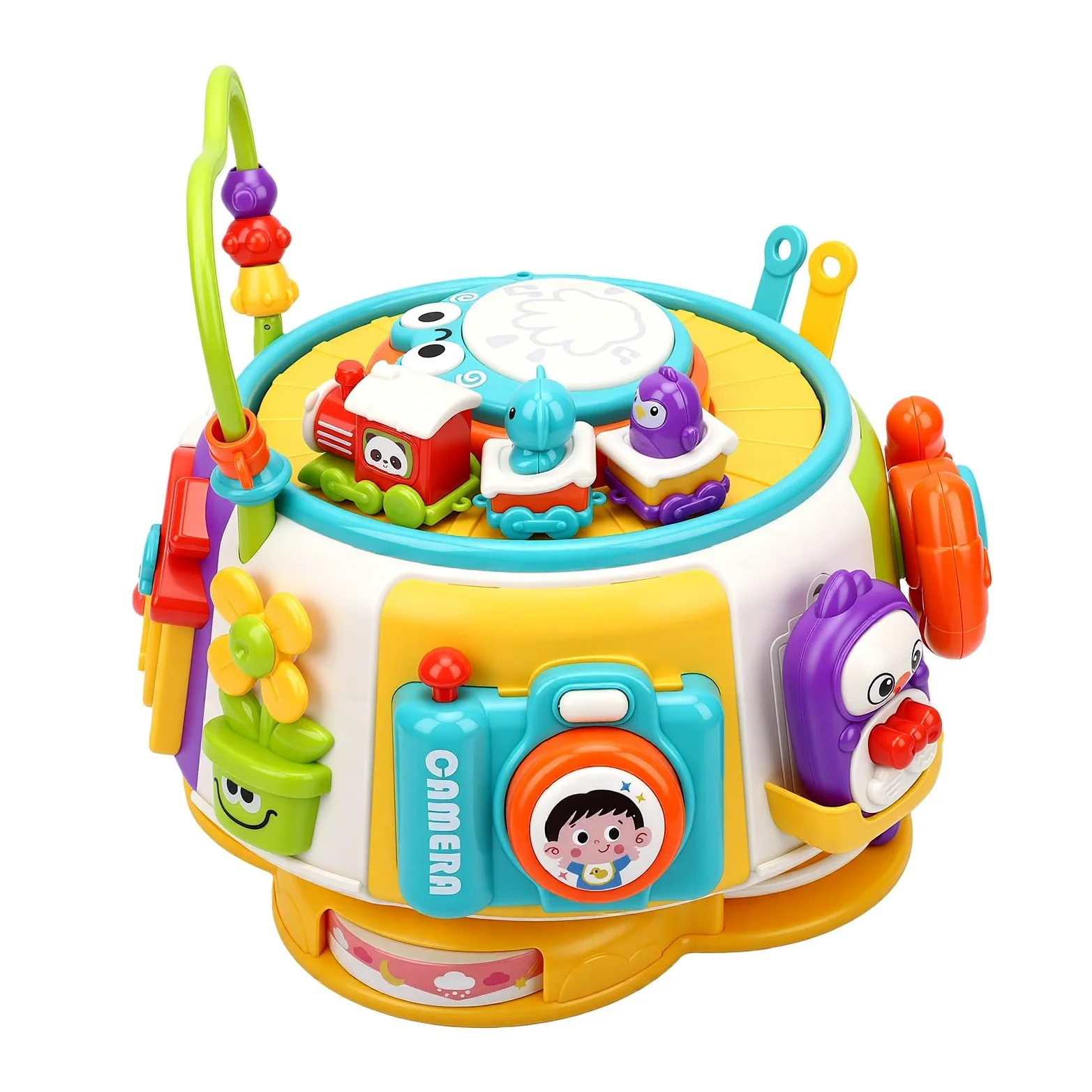 Activity Cube Baby, Giocattolo Educativo 6 Facce con Coordinazione | Materiale in ABS e Silicone, Gioco Interattivo Senza Batterie, Giocattolo per lo Sviluppo Sensoriale dei bambini.