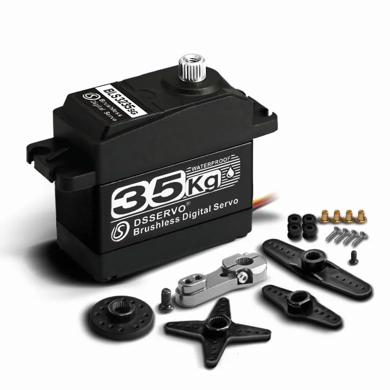 35kg Brushless RC Digital Servo High Torque Full Metal Gear IP67 Motore di sterzo veloce - 180 gradi