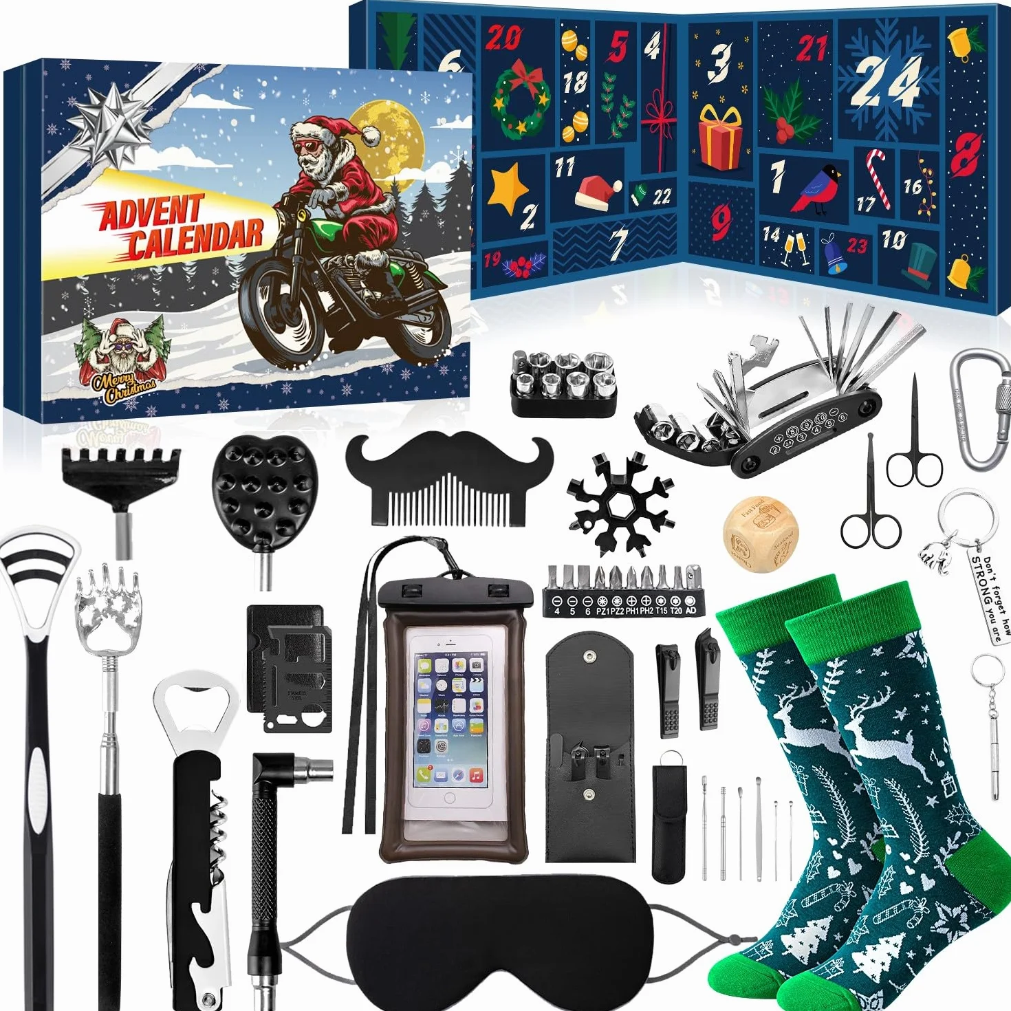 iZoeL Calendario Avvento Uomo Calendario Avvento Adulti Idee Regalo Natale 2025, Regali Natale per Padre Fratello Nonno Zio Fidanzato