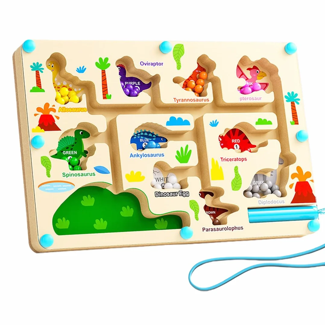 Gioco Montessori Magnetico, Magnetico Bambini, Labirinto Magnetico Colorato con Numeri, Imparare i Colori Gioco di Conteggio Ordinamento, Palline Magnetiche Colorate, Regalo per Ragazze Ragazzi
