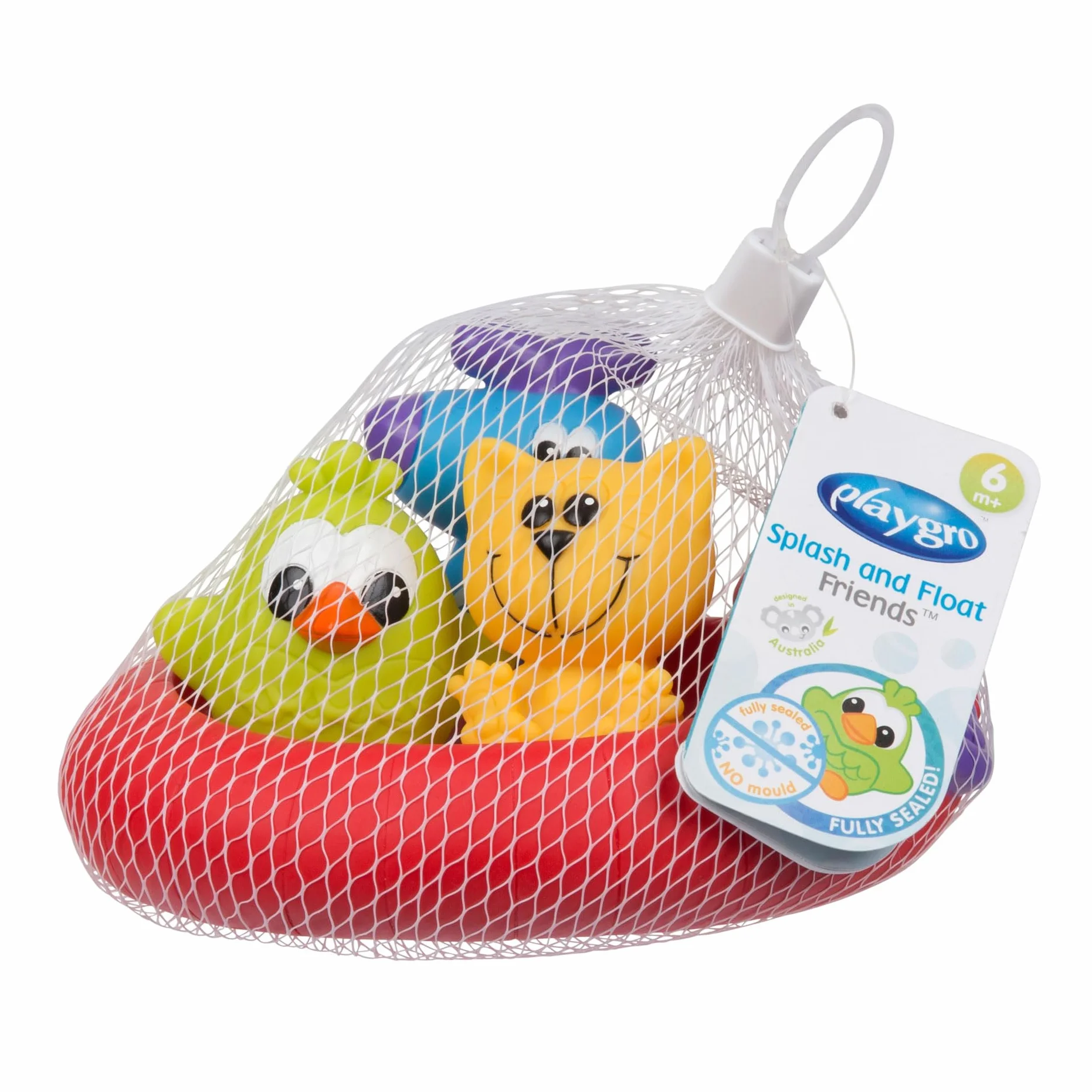 Playgro Gioco da Bagno 3 Amici Galleggianti, Impermeabile/Antisporco