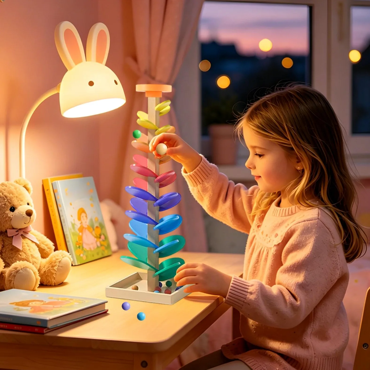 Pista di Biglie Giocattoli Di Classificazione A Torre In Legno | Di Pista A Biglie Musicale Ad Albero Per Bambini Per Bambini E Bambine, Casa, Asilo, Feste Di Compleanno
