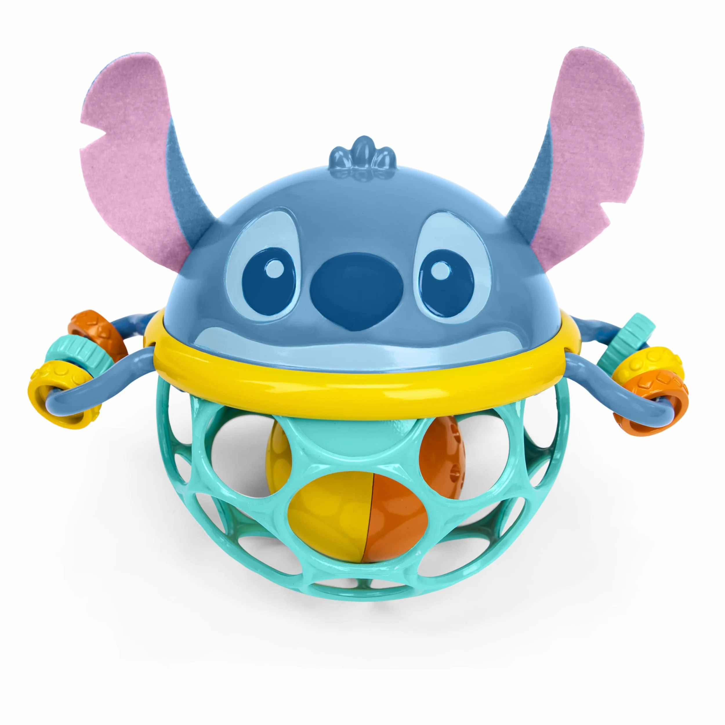 Disney Baby Stitch Sonaglio Jingle & Shake Oball di Bright Starts con Tecnologia Oball Facile da Afferrare, Unisex, da Neonato in Su