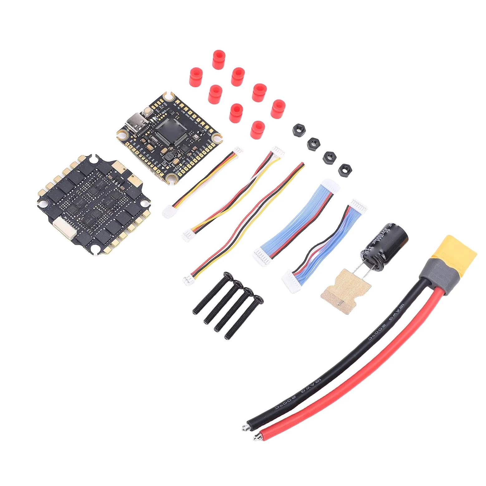 Diyeeni F405 V3S PLUS Flight Controller 55A Drone ESC Board con Ricevitore | Dissipatori di calore CNC, condensatori a bassa , protezione TVS, aggiornamento firmware wireless, per assemblaggio di
