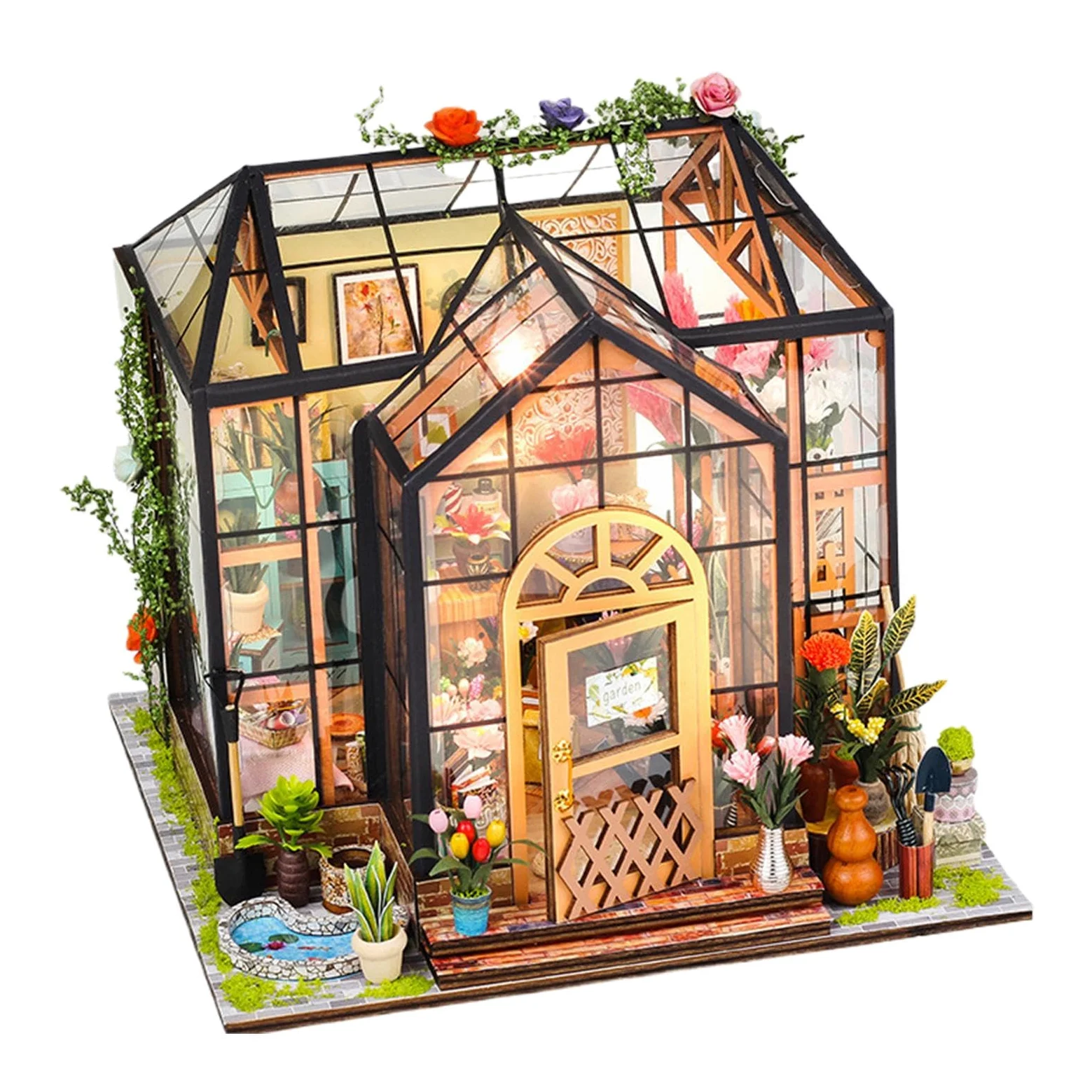 Kit Casa delle Bambole in Miniatura da Costruire DIY Miniatura Costruzione | Kit Montaggio Mini Serra 3D per Adulti e Ragazzi, Camera, Stanza, Libreria, Mensola, Sc