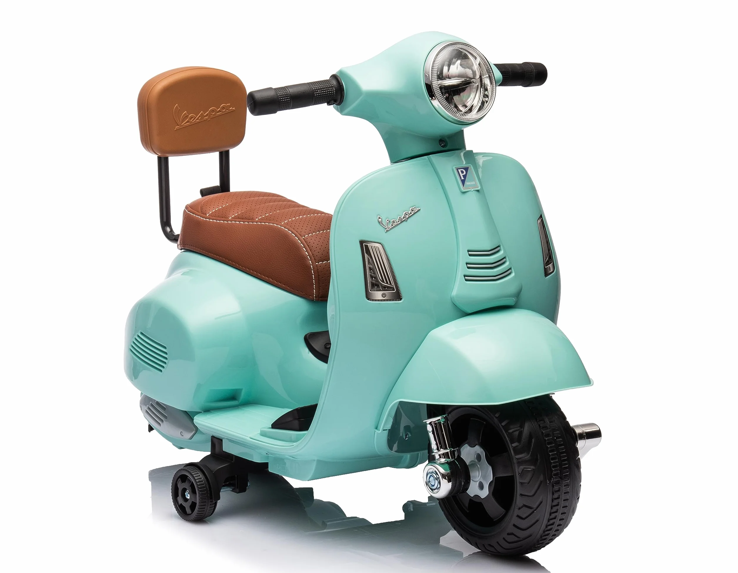 Mondial Toys Mini Vespa GTS Piaggio Moto Elettrica Scooter per Bambini 6V Verde Tiffany