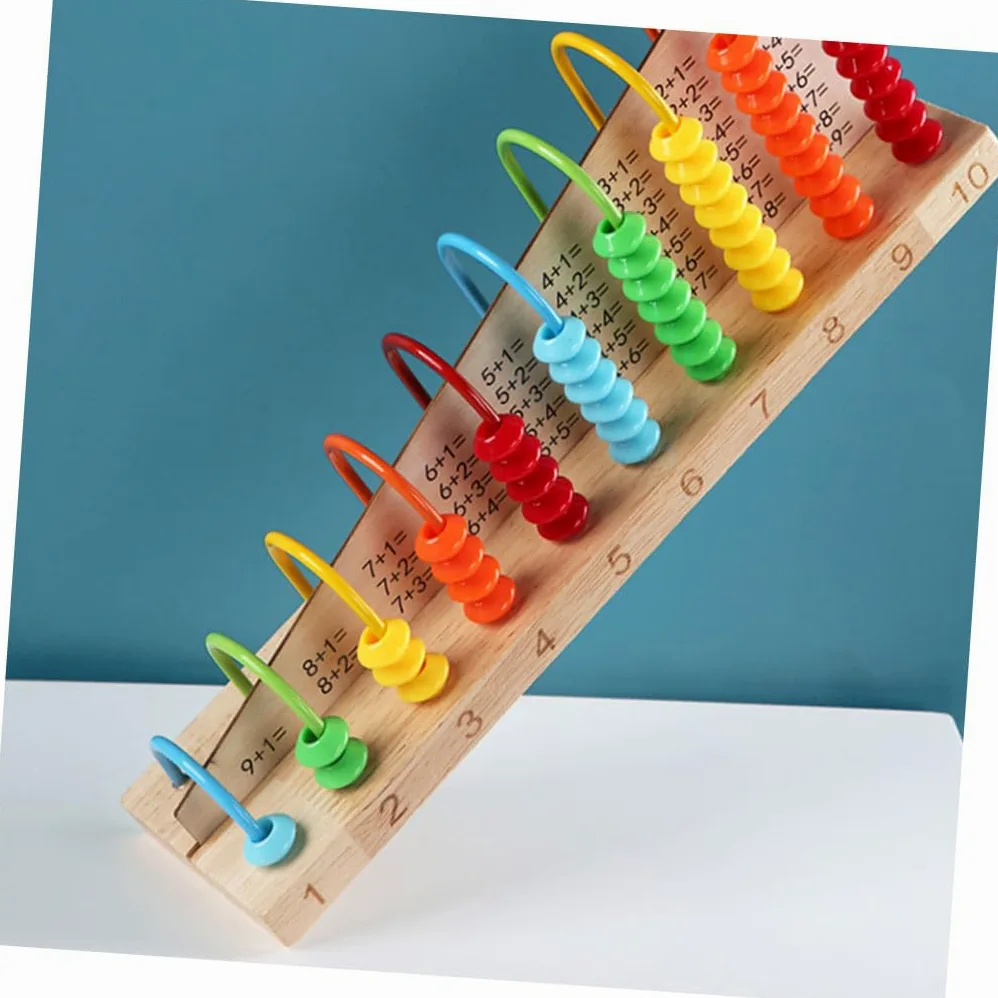 Milisten Abaco Matematico in Legno 1 Pz per Bambini, Perline Colorate | Studenti e Ragazzi, Calcolo Mentale e Addizione-sottrazione, Leggero per Feste e Compleanni
