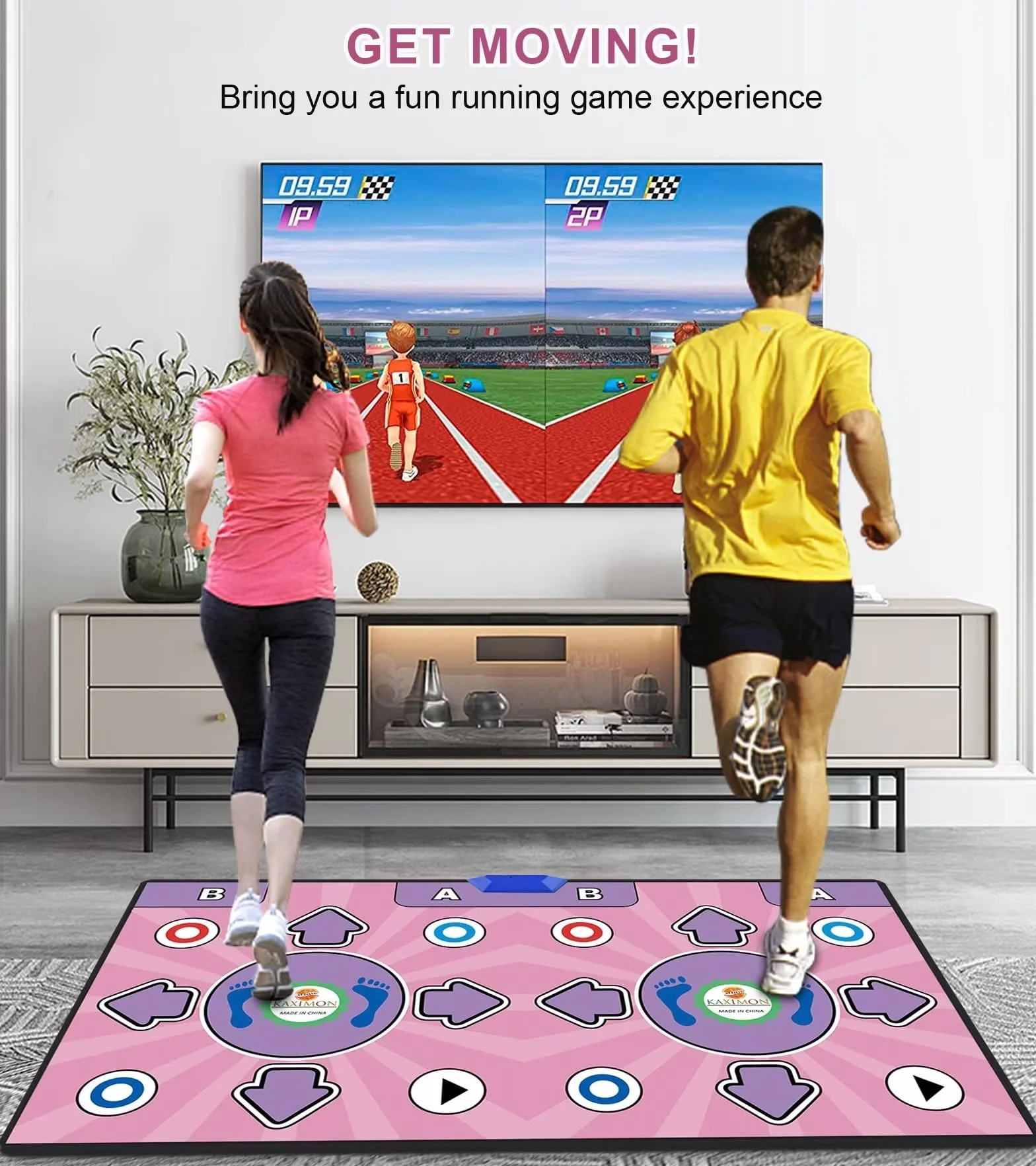 Tappetino da Ballo Doppio con Connessione TV HDMI, Antiscivolo, Senza Fili, Flanella