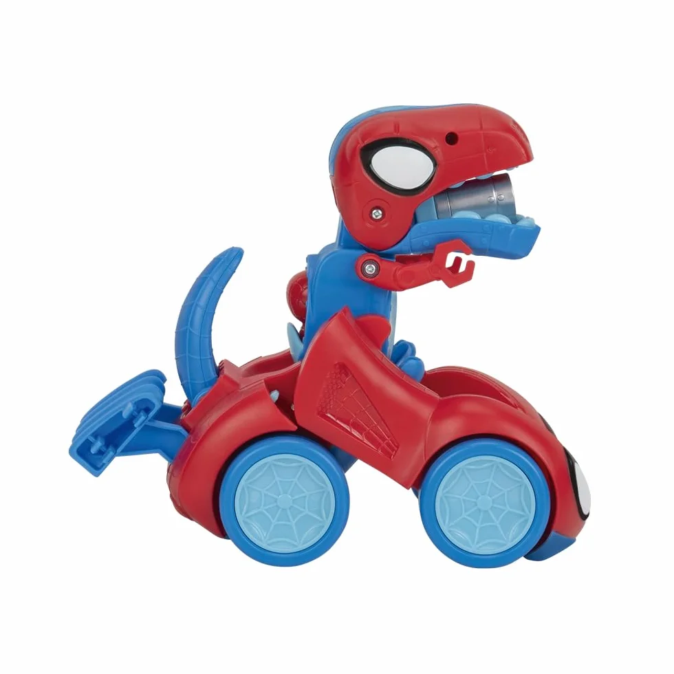 SPIDEY AND HIS AMAZING FRIENDS Marvel Spidey-Rex Racer - Veicolo da 20,3 cm con suoni che si trasformano da veicolo a dinosauro