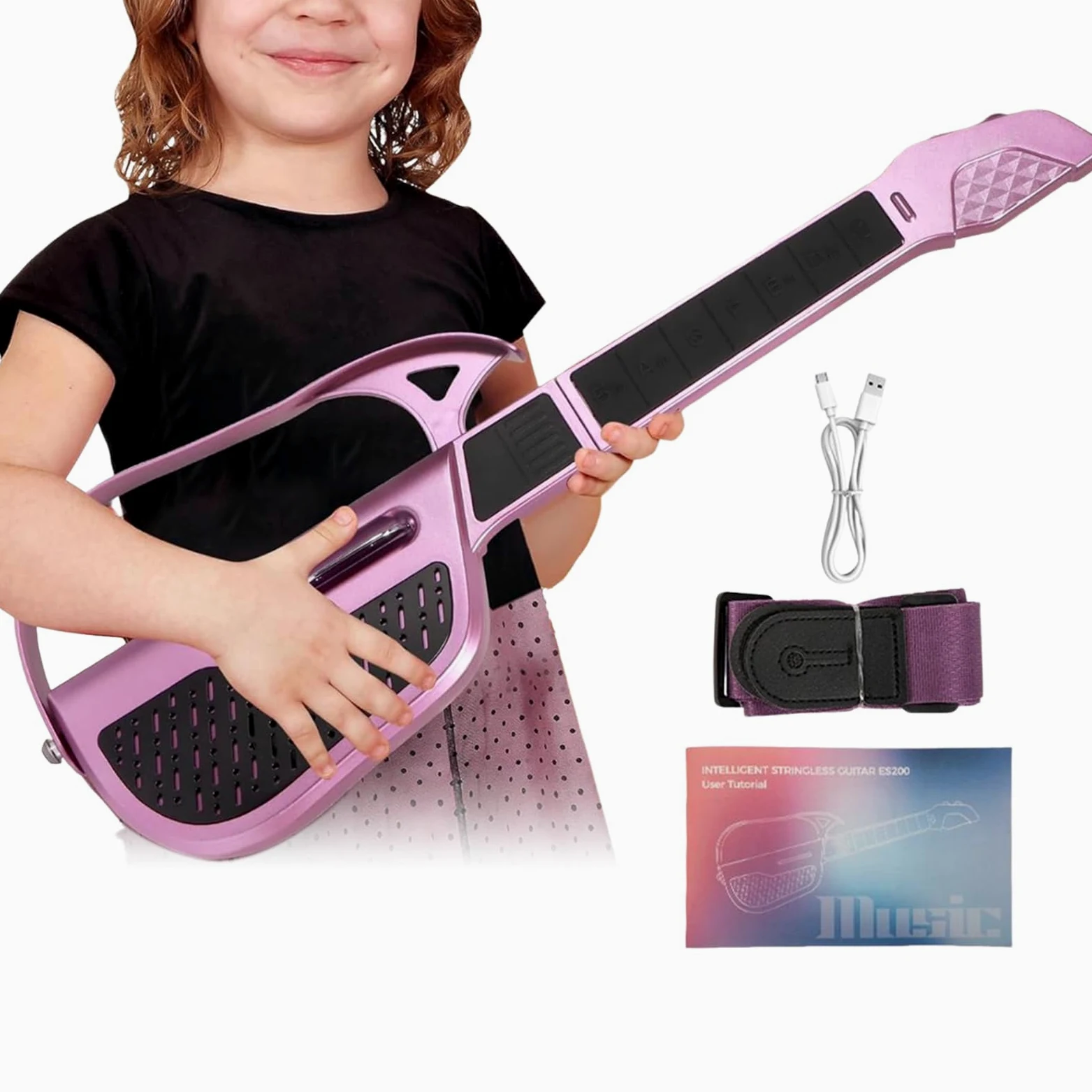 Chitarra Giocattolo Chitarra Elettrica Senza Corde | Strumento Musicale Intelligente Per Educazione Musicale Principianti Attività Scolastiche Asilo