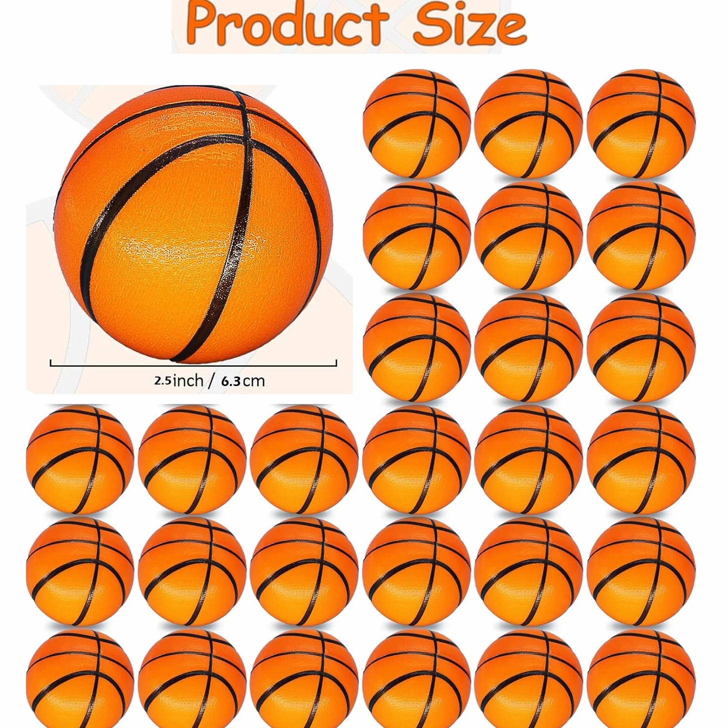 5-100 pcs Palla Antistress Mini Pallone da Pallacanestro 6.3cm | Palla Antistress Pallacanestro,Palline Squeeze Antistress in Schiuma,Stress Toys per Festa,Premi,Regali di Compleanno